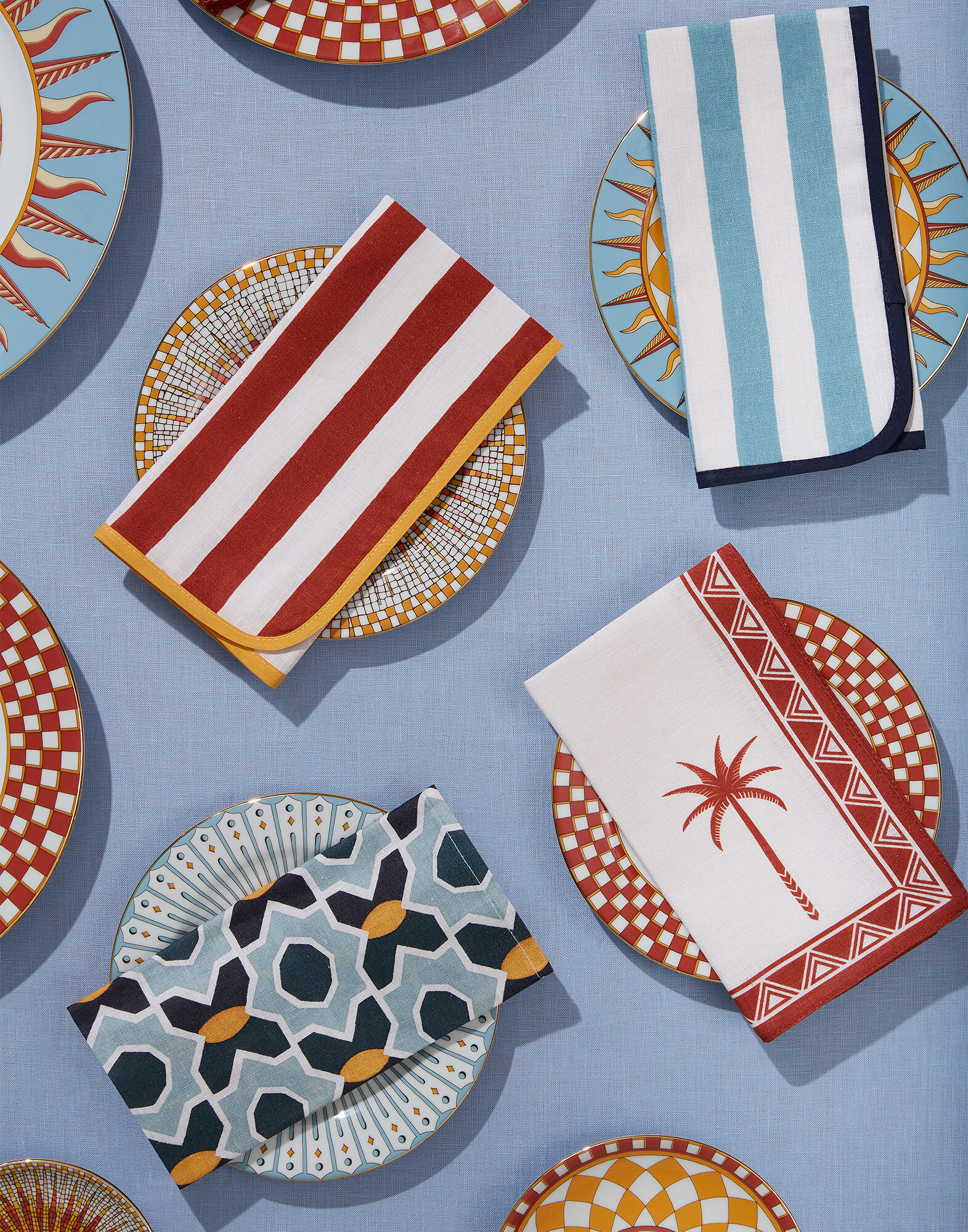 La DoubleJ Large Napkins Set Of 2 Riviera Brick NAP0010LIN001RIV06RE06