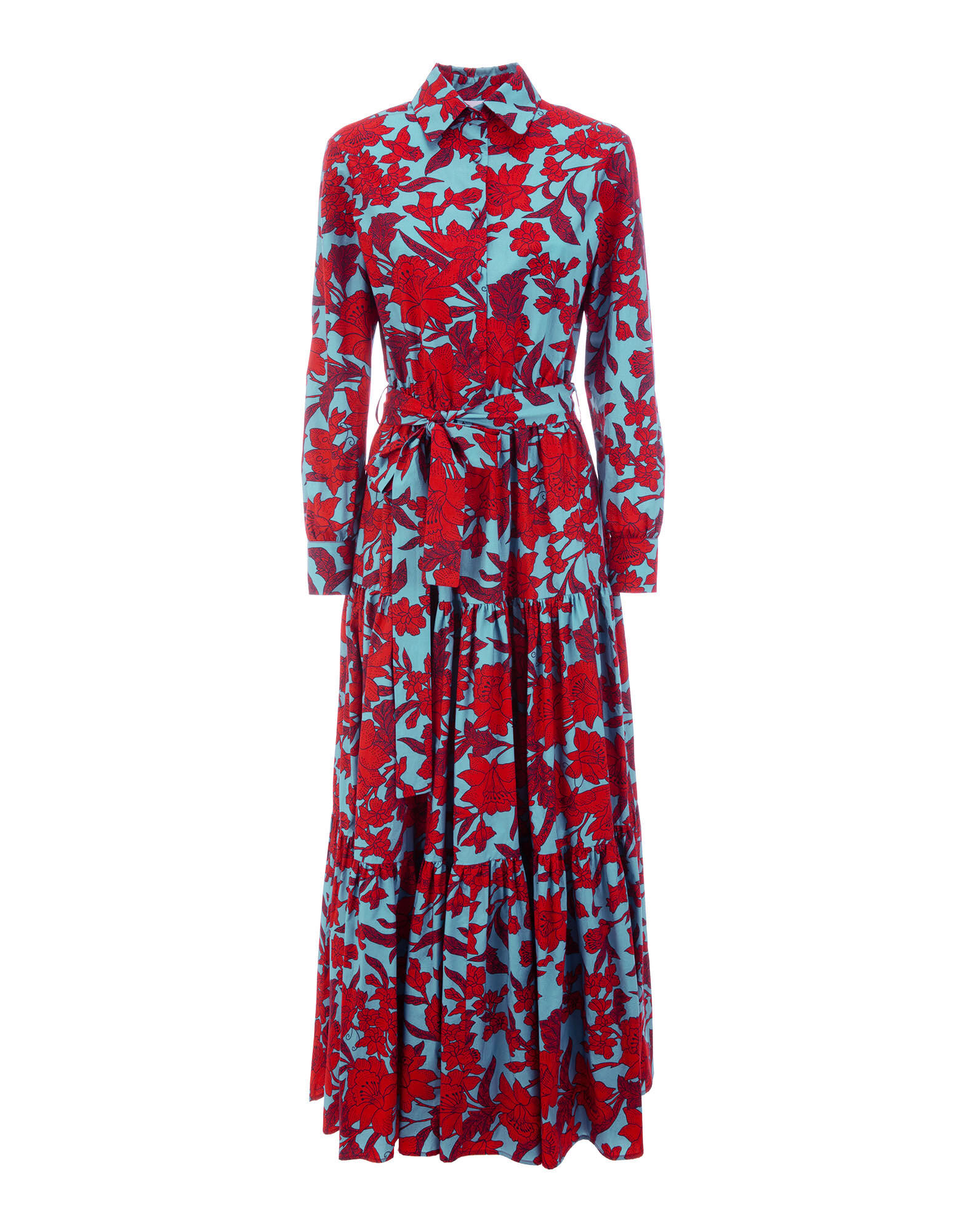 La DoubleJ Bellini Dress Lilium Turchese DRE0016COT003LIL0005