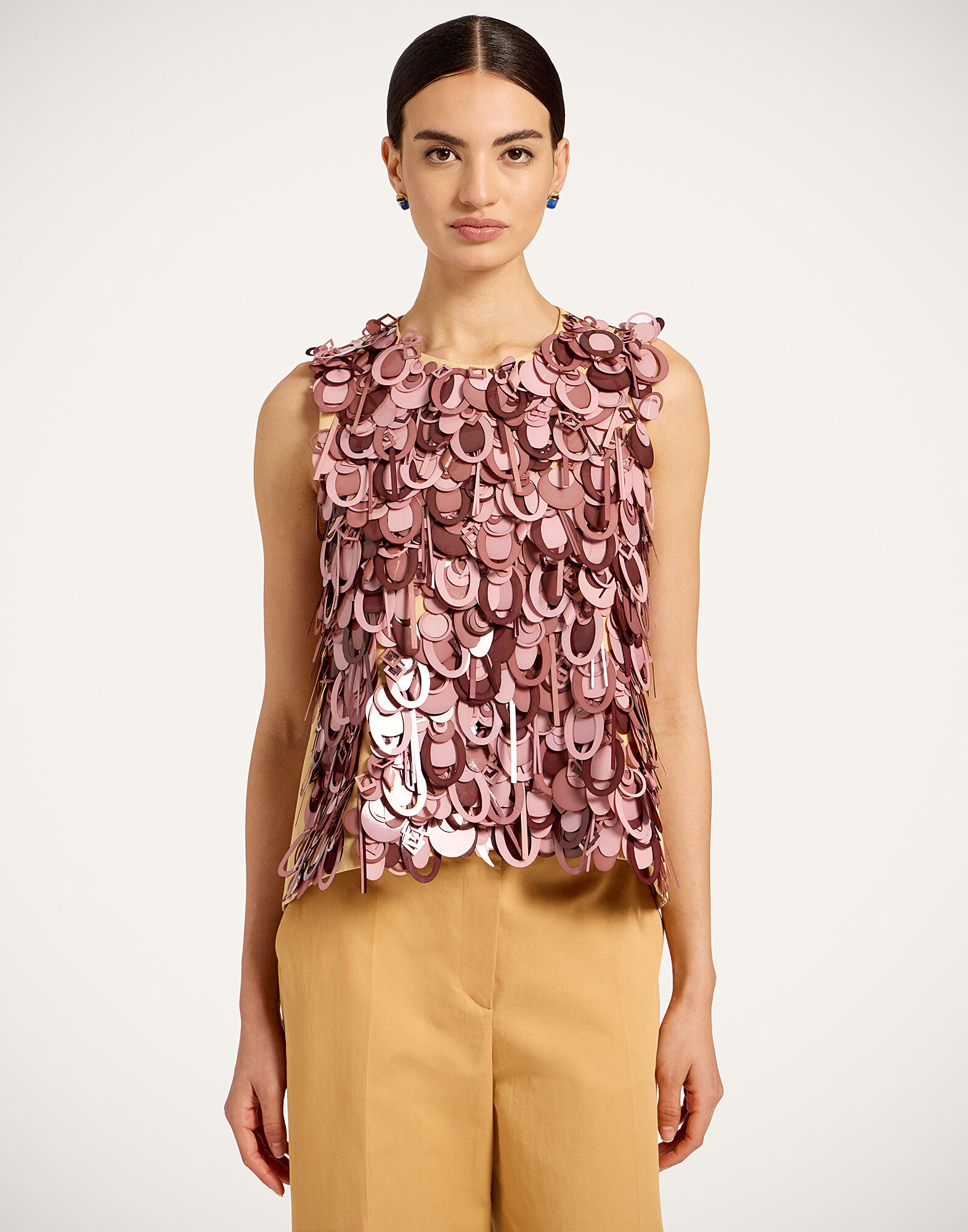 La DoubleJ La Scala Top Solid Light Beige TOP0198COT089SOLIDBR01