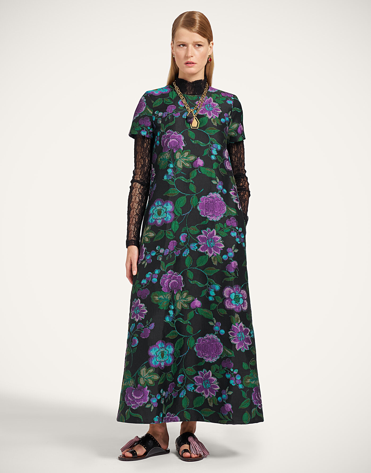 La DoubleJ Swing Dress Botanical Black DRE0001JCQ144BOT01BL01