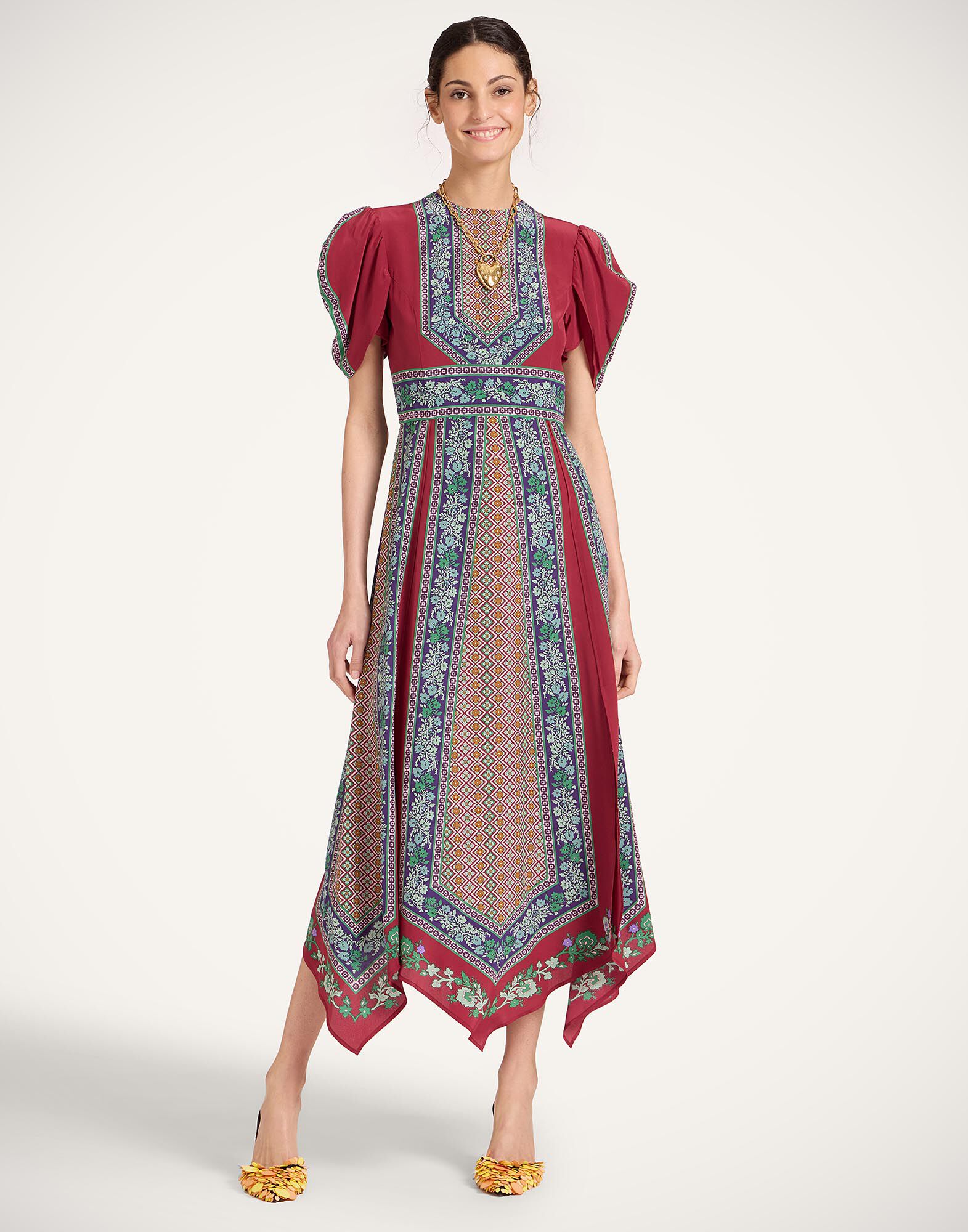 La DoubleJ Cherie Scarf Dress Regalia Plac&eacute;e Red DRE0936CRE002REG02RE01