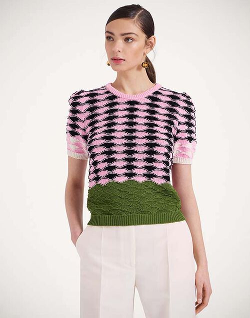 La DoubleJ Sunset Tee Multicolor Pink & Green PUL0253KNI152VA348PI01