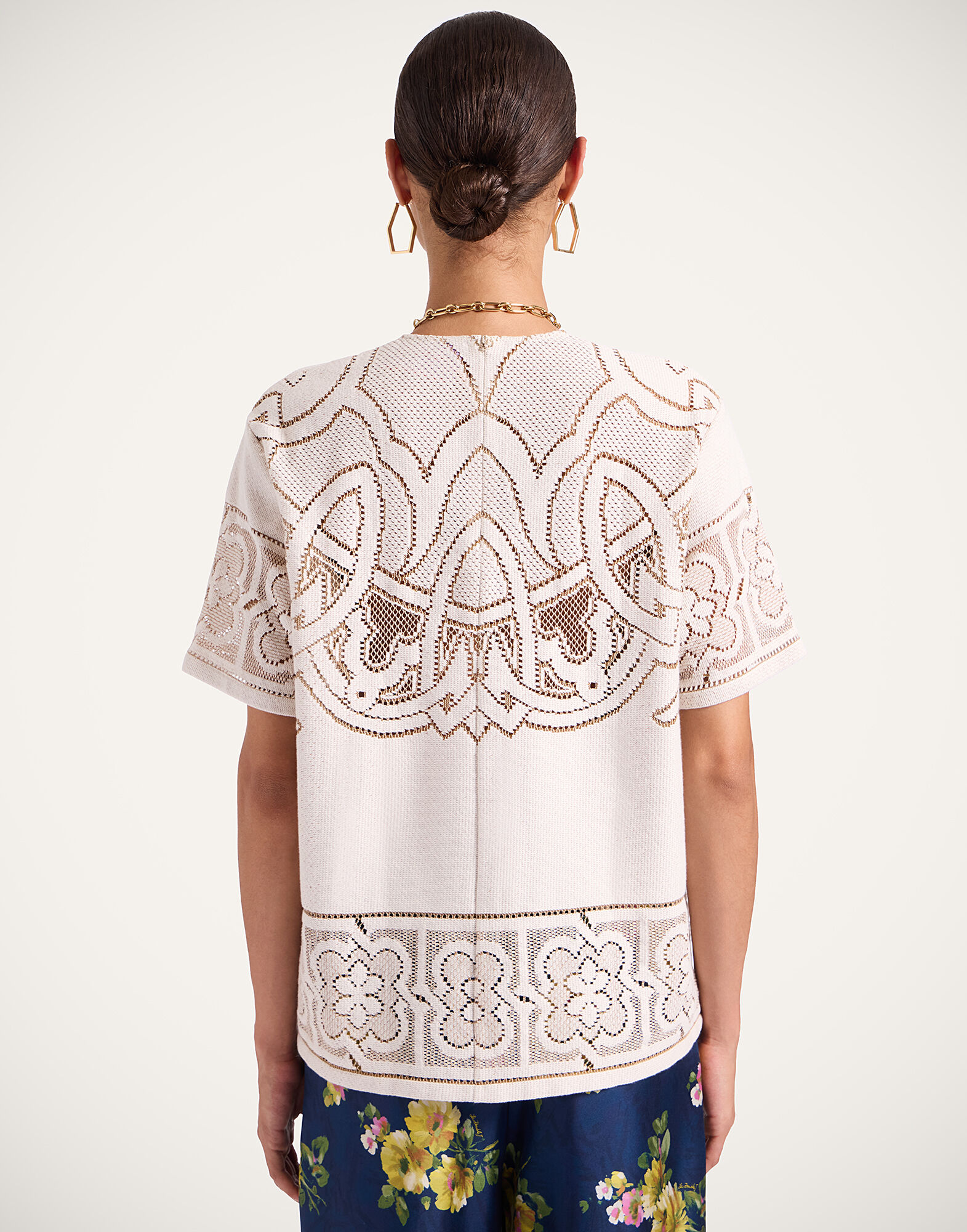 La DoubleJ Lacey House T-Shirt Solid White Smoke TSH0035EMB006SOLIDWH02