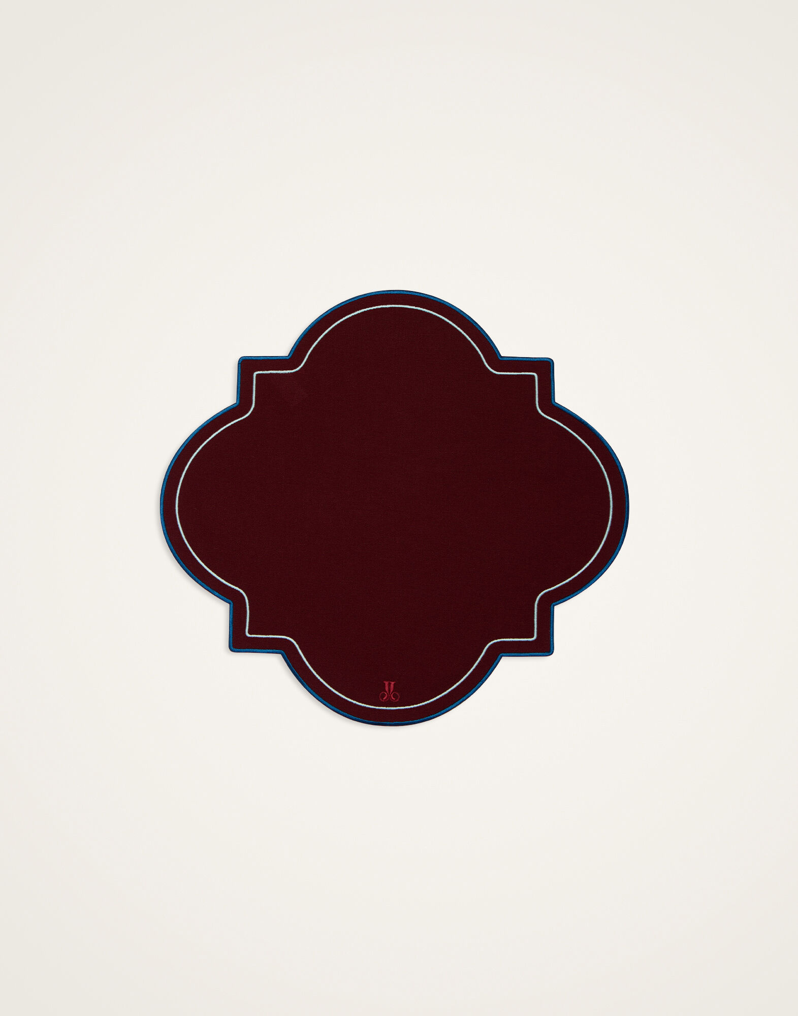 La DoubleJ Medallion Placemats Set Of 2 Solid Bordeaux PMT0028ACR003SOLIDRE02