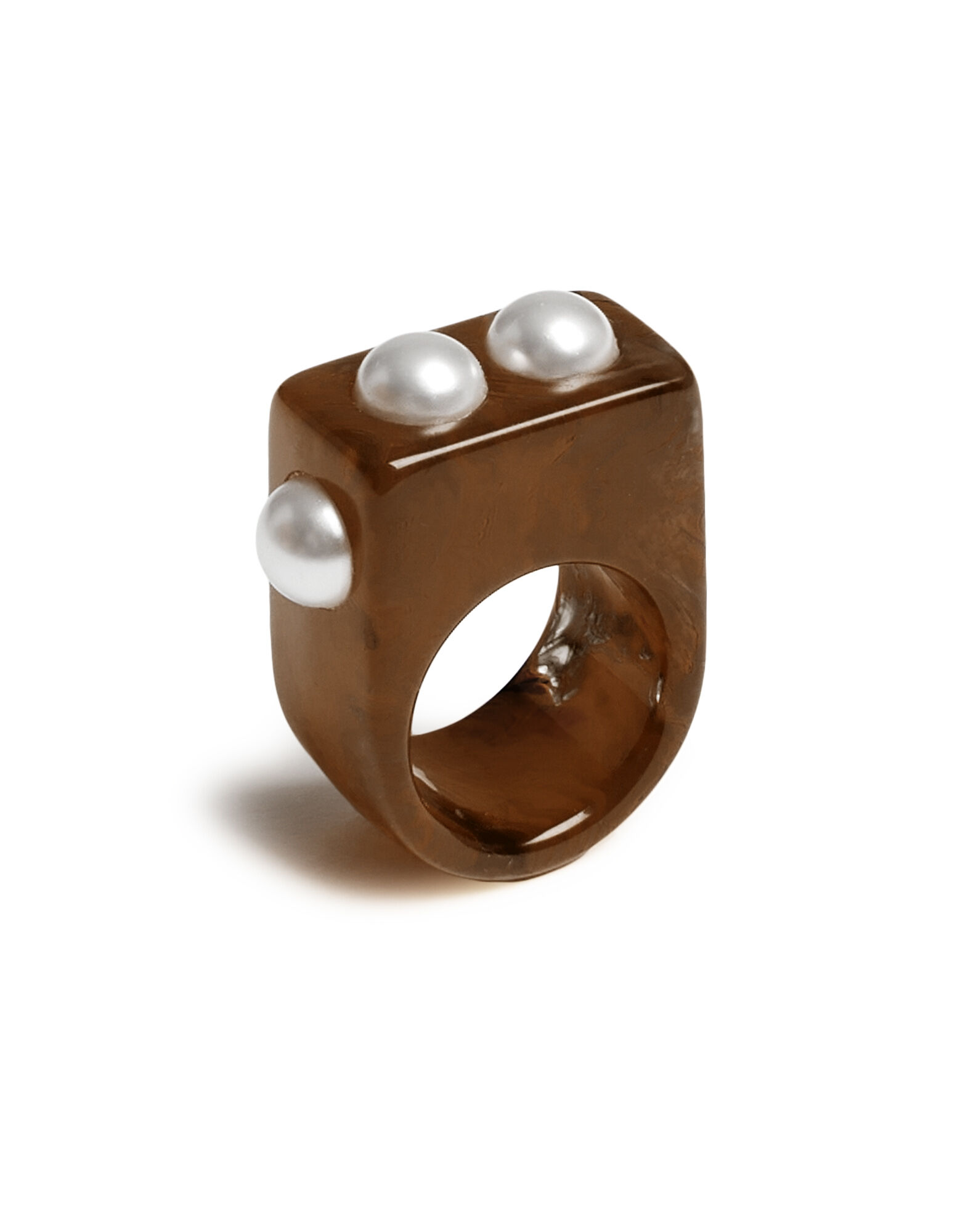 La DoubleJ Nefertiti Ring Solid Tortoiseshell RIN0007POL007SOLIDBR14