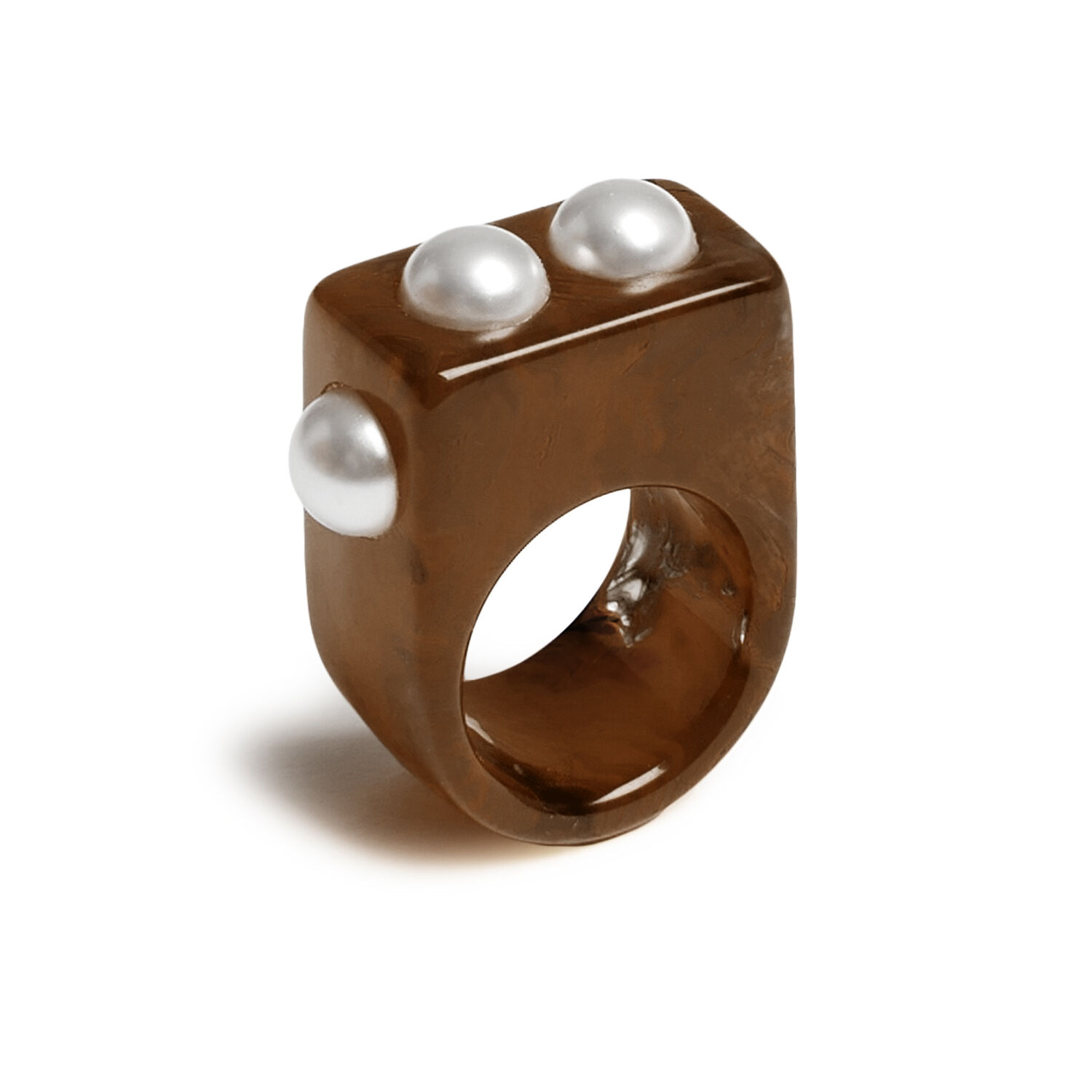La Doublej Nefertiti Ring In Solid Tortoiseshell
