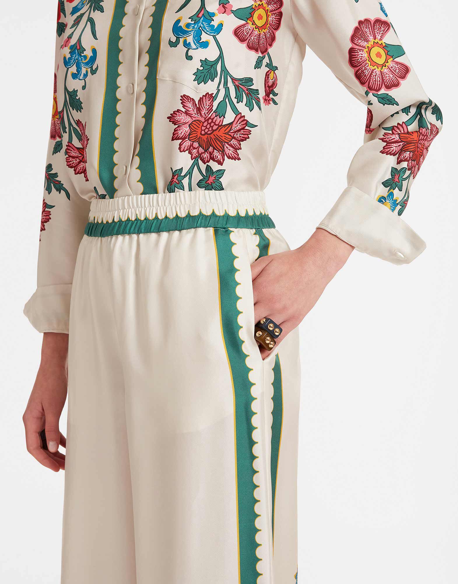 La DoubleJ Palazzo Pants Dragonflower Plac&eacute;e Multicolor TRO0026SIL001DRE05MU01