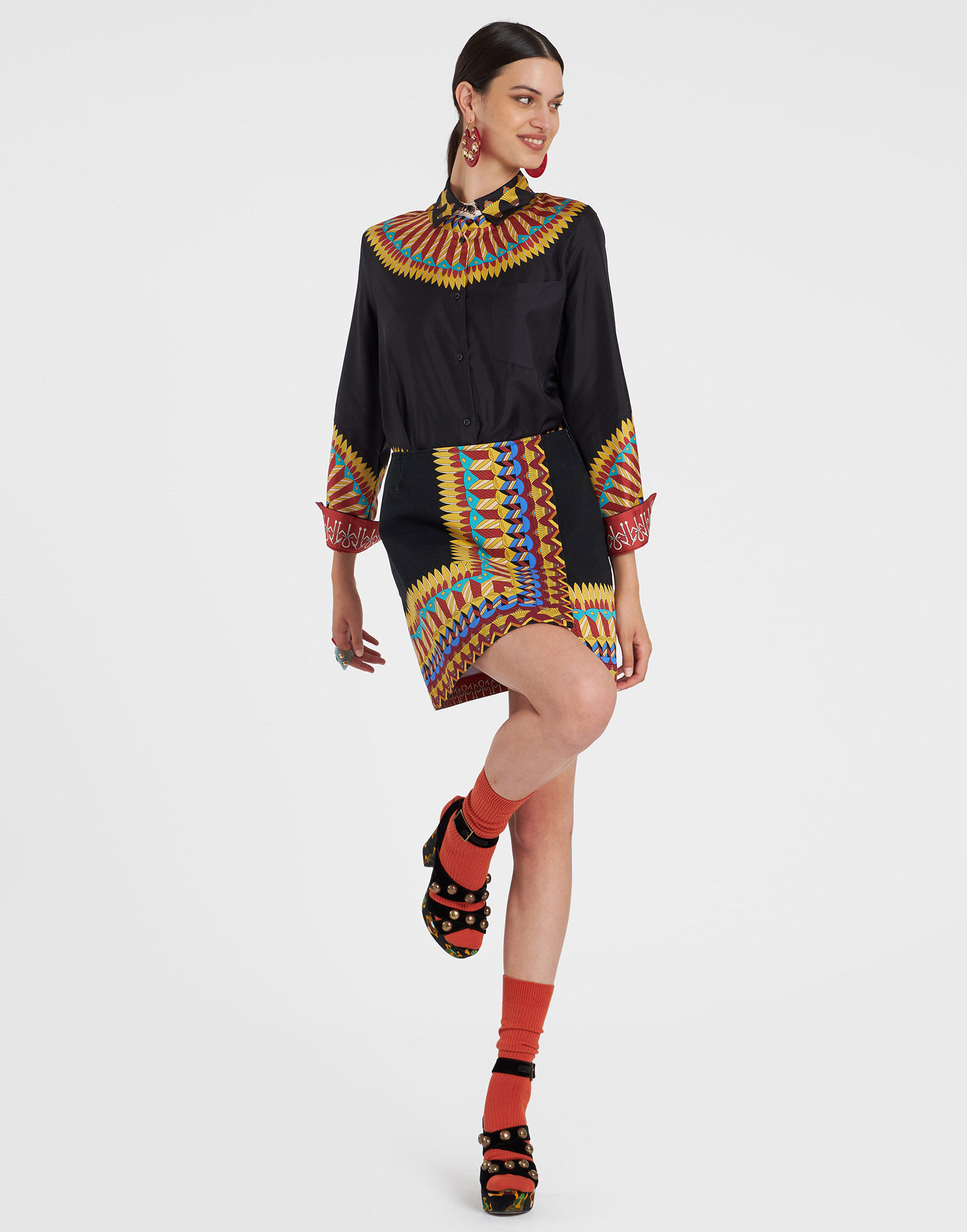 La DoubleJ Boy Shirt Delta Plac&eacute;e Black SHI0040SIL006DEL02BL01