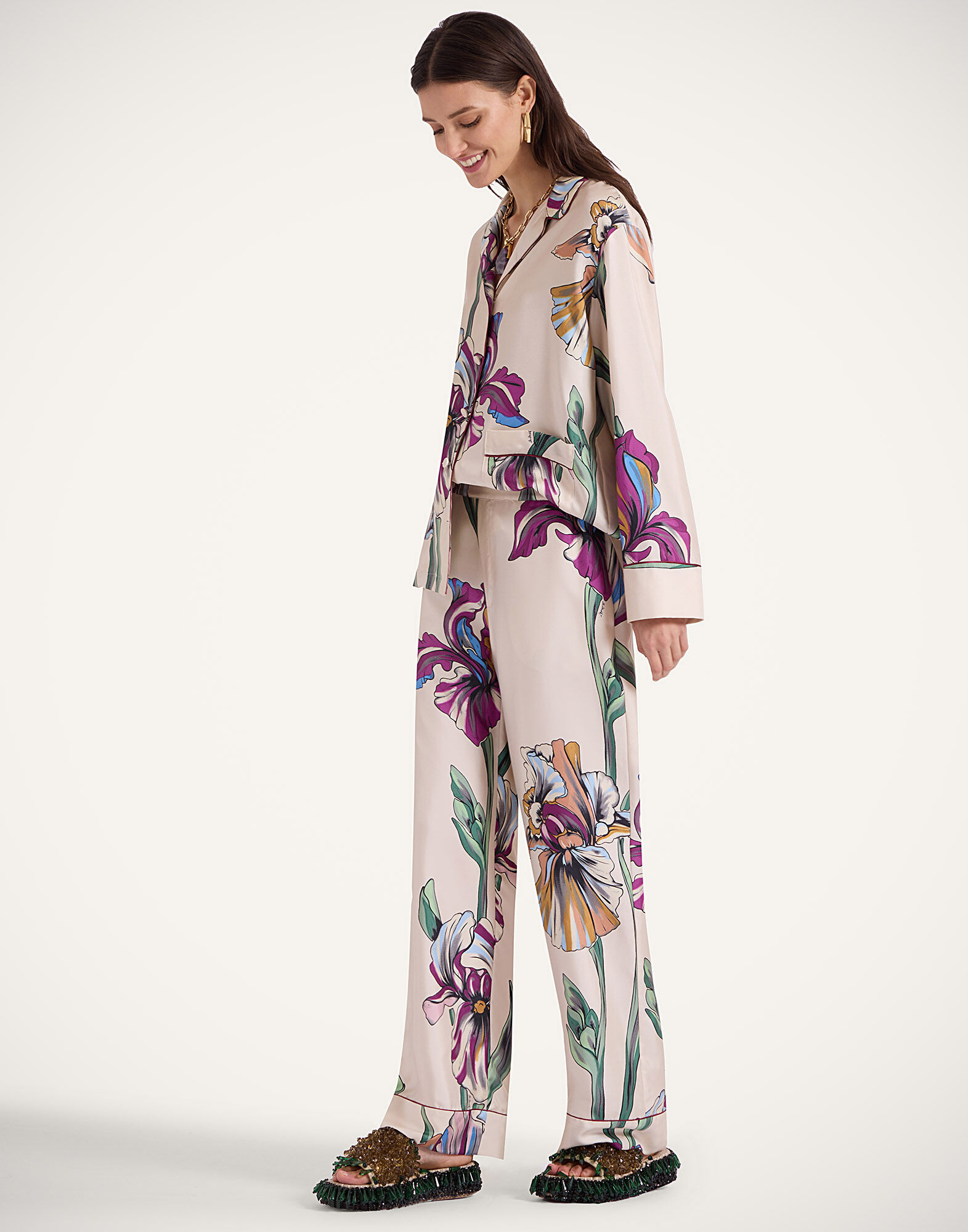 La DoubleJ Pajama Pants Iris Ivory TRO0116SIL001IRS01WH04