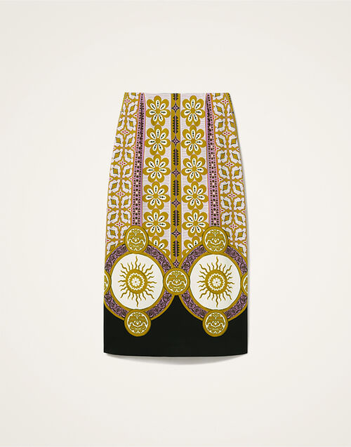 La DoubleJ Pencil Skirt Pagoda Placée Pink SKI0022VIS011PAG01PI01