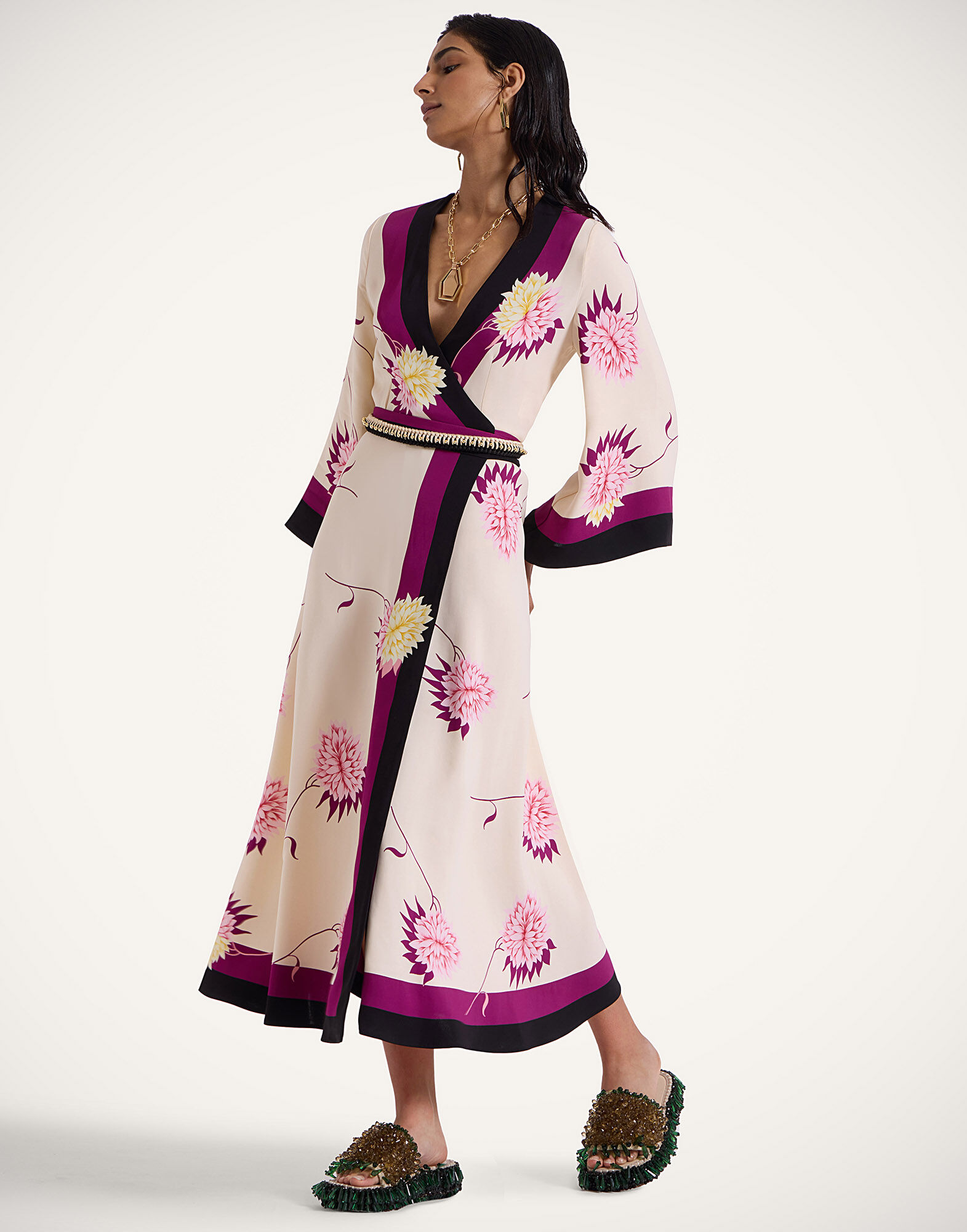 La DoubleJ The Wrap Dress Derby Plac&eacute;e Multicolor DRE0734CAD005DER03MU01