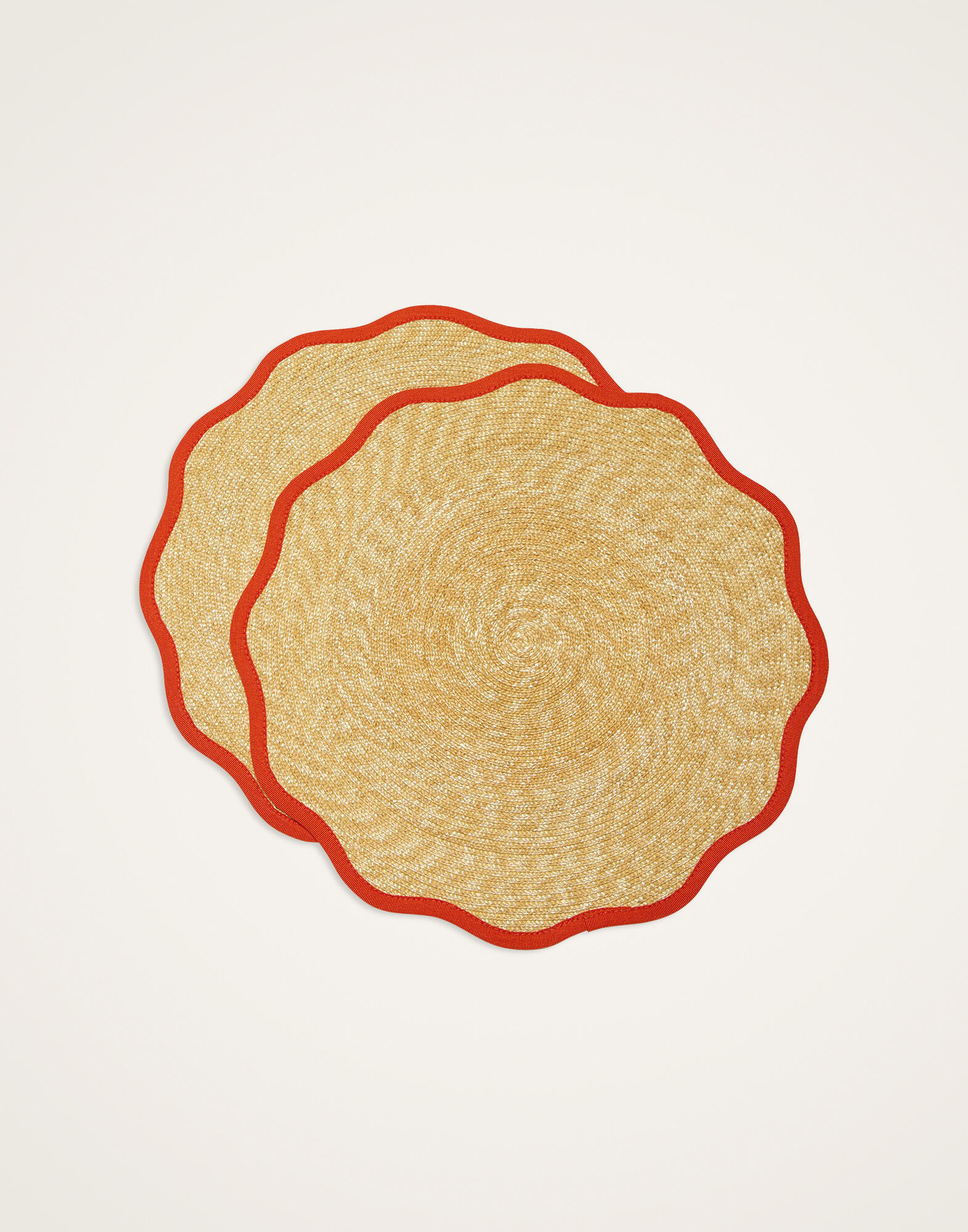 La DoubleJ Straw Cloud Placemats Set Of 2 Solid Orange PMT0031STR001SOLIDOR02