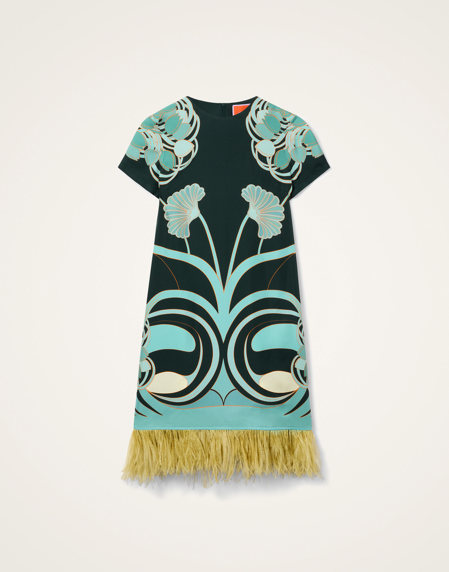 La DoubleJ Mini Swing Dress Blooming Tulip Plac&eacute;e Dark Green DRE0963SIL026BTU01GR03