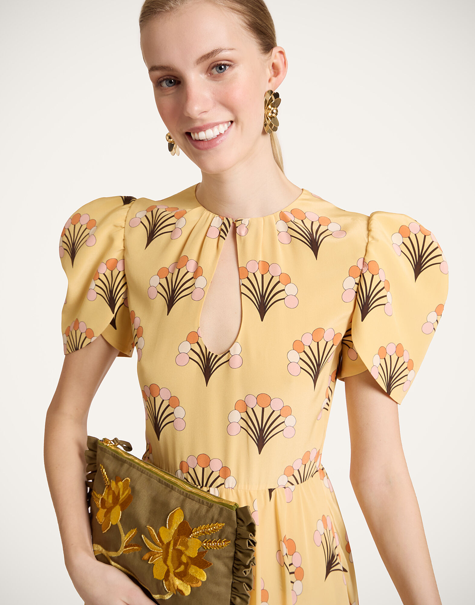 La DoubleJ Petal Dress Florette Yellow DRE1032CRE001FLO05YE02