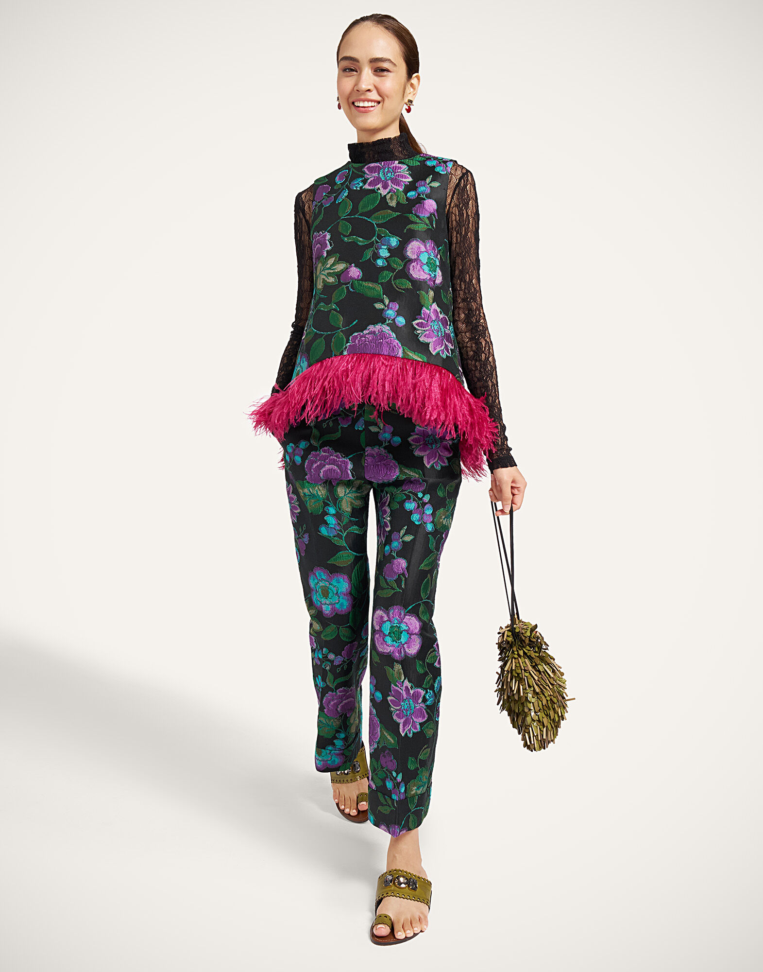 La DoubleJ La Scala Top Botanical Black TOP0013JCQ144BOT01BL01