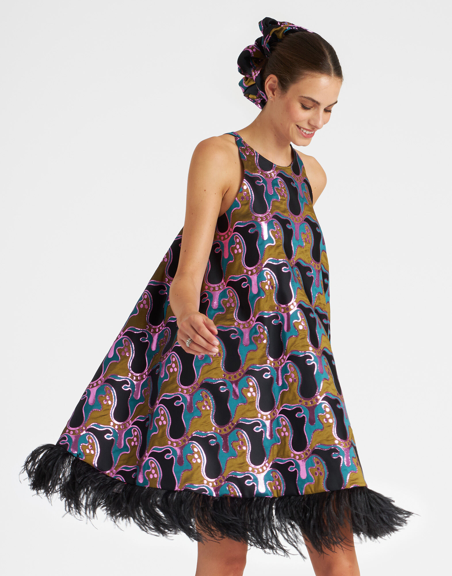 La DoubleJ La Fenice Mini Dress Spritz Blue Petrol DRE0623JCQ040SPR03BU05