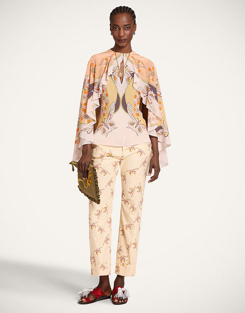 La DoubleJ Hendrix Pants Farfalla Buttercream TRO0014COT005FAR08WH09