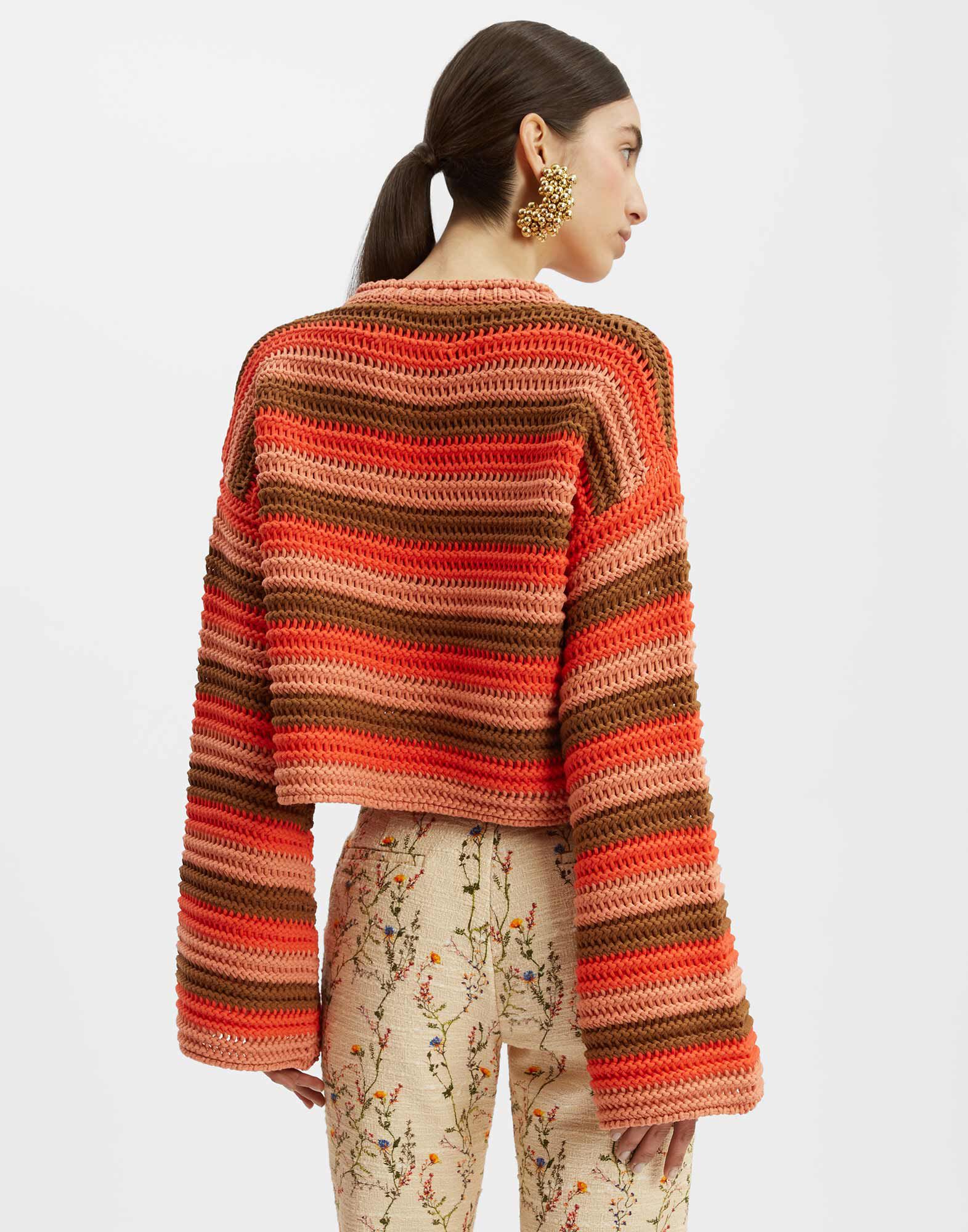 La DoubleJ Crop Sweater Multicolor Red PUL0142KNI104VA224RE01