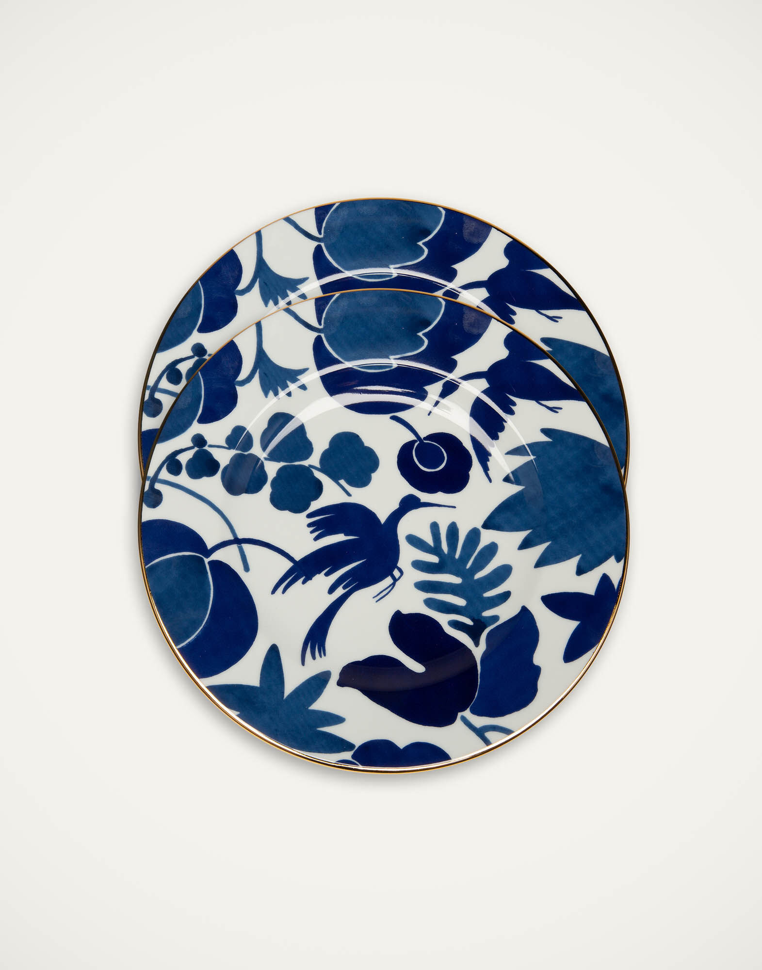 La DoubleJ Dinner Plates Set Of 2 Wildbird Blue DIN0002CER001BIR01BU03