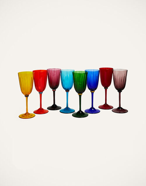 La DoubleJ Wine Rainbow Glasses Set Of 8 Rainbow GLA0007MUR001ASS0001