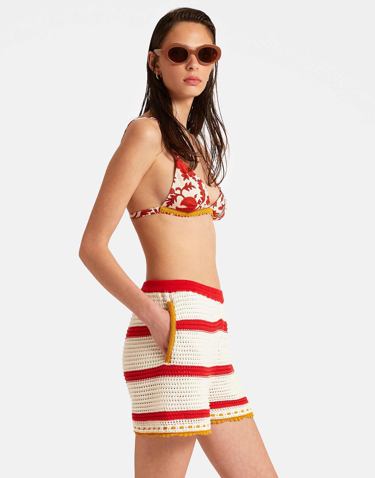 La DoubleJ Salt'N'Vinegar Shorts Cream & Red TRO0130KNI115VA257WH03