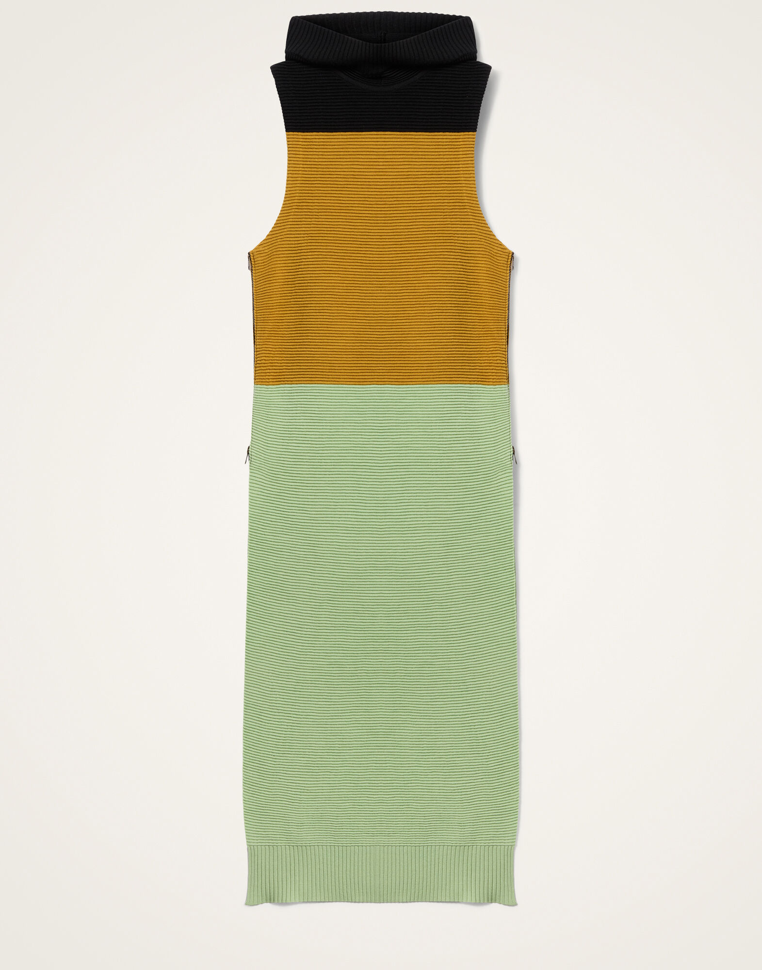 La DoubleJ Hoody Dress Color Block Black, Yellow & Green DRE0992KNI178VA420GR02