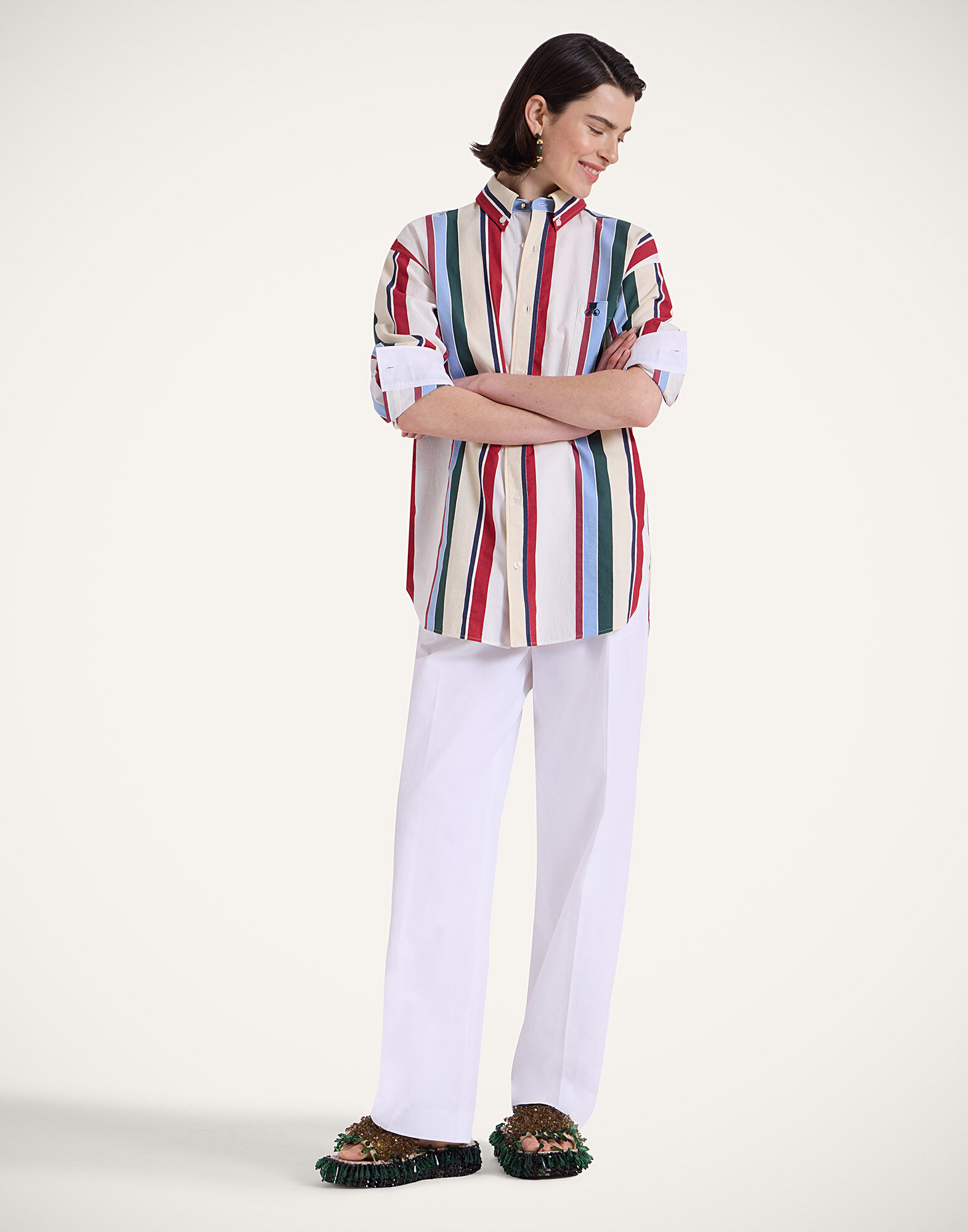 La DoubleJ Better Than Your Boyfriend's Shirt Stripes Multicolor SHI0133JCQ106STR05MU01