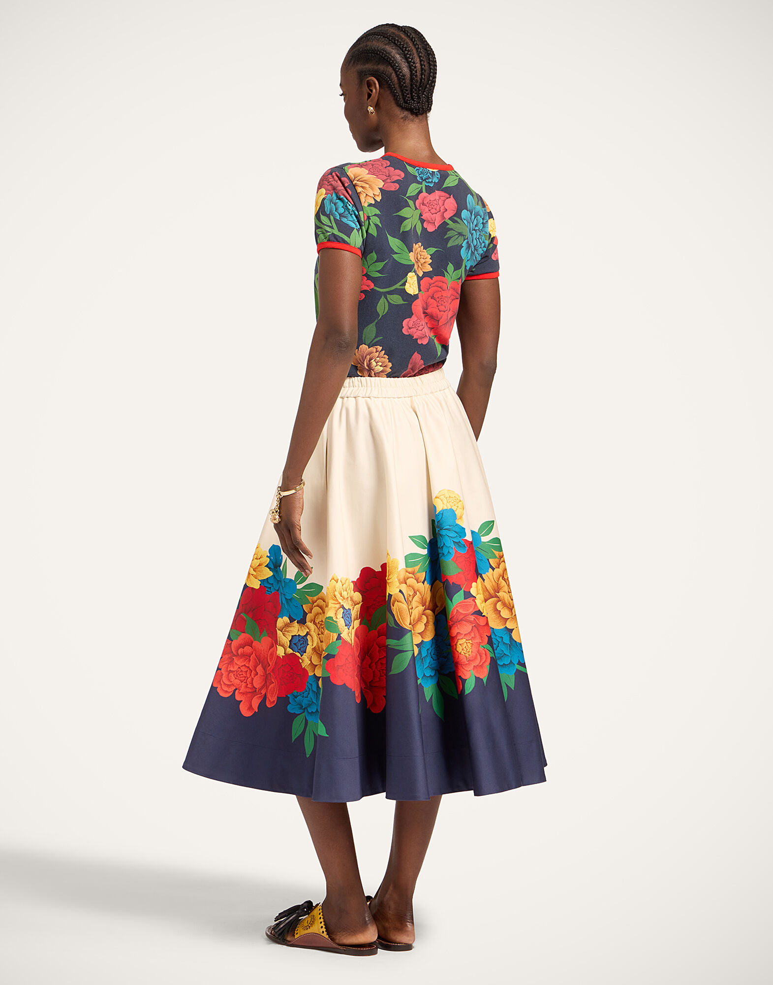 La DoubleJ Ballerina Skirt Princess Peony Plac&eacute;e Ivory SKI0199COT094PPE02WH04