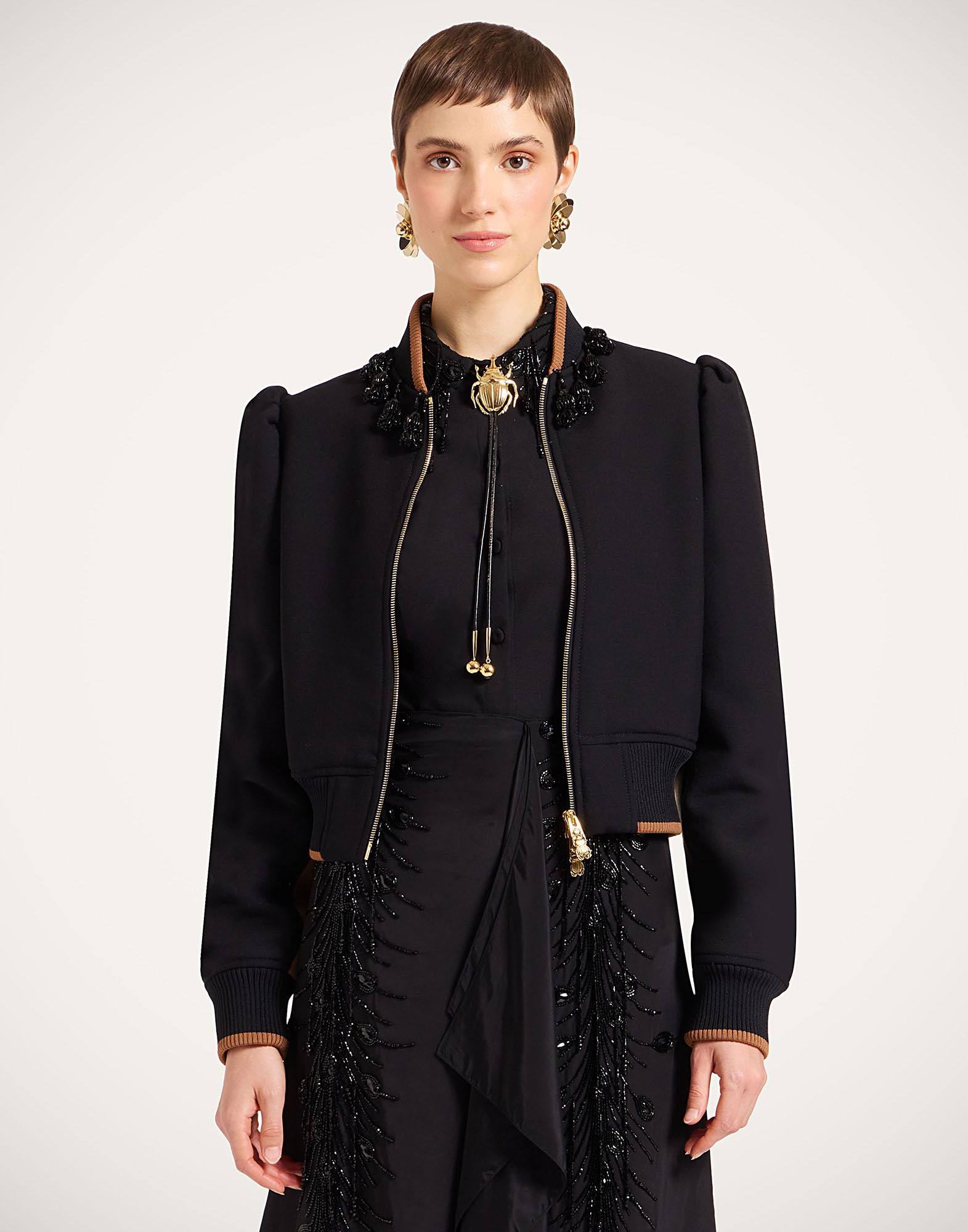 La DoubleJ Bon Bon Bomber Solid Black JAC0186WOL024SOLIDBL01