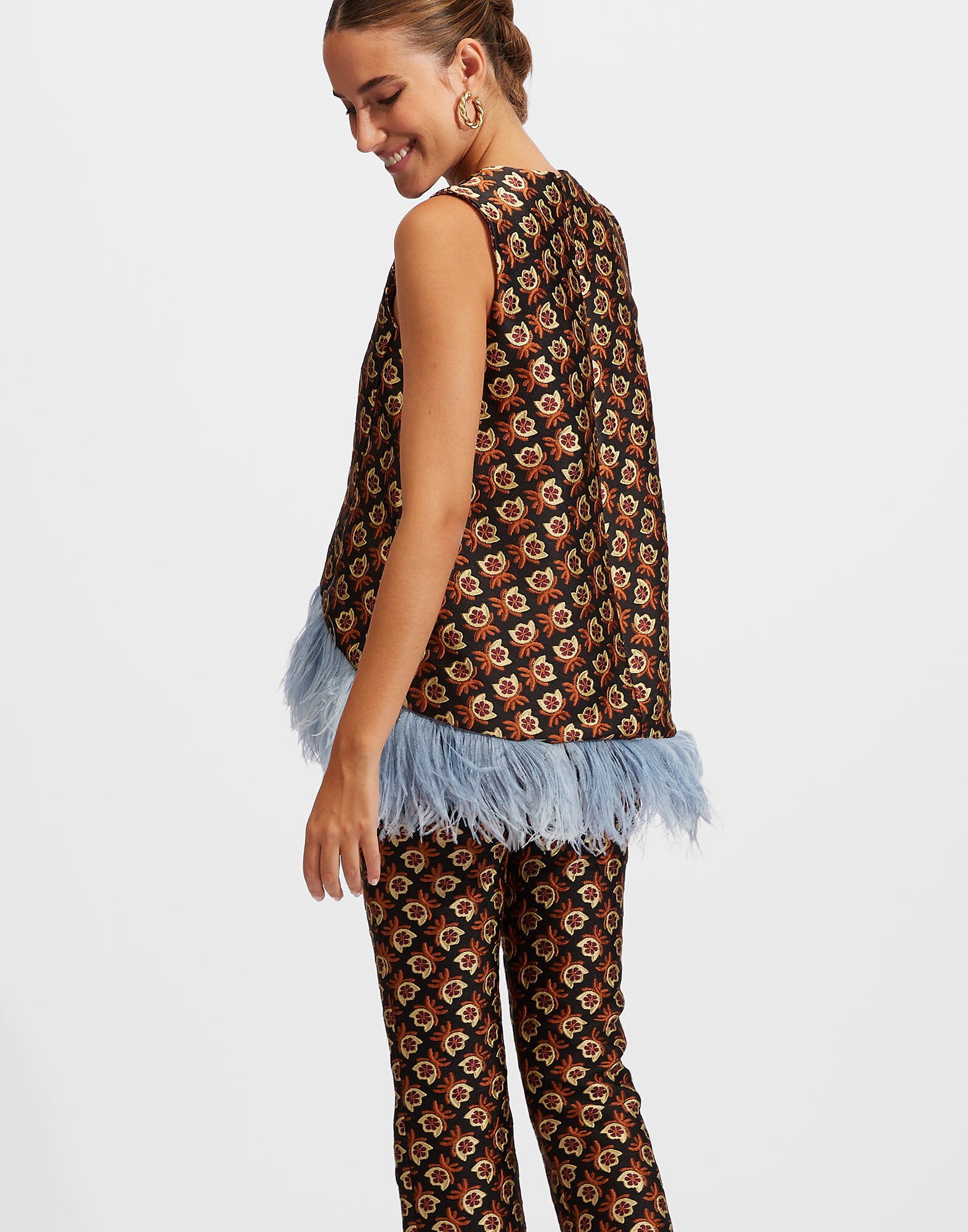 La DoubleJ La Scala Top (With Feathers) Bella Nero TOP0013JAC034MUL0049