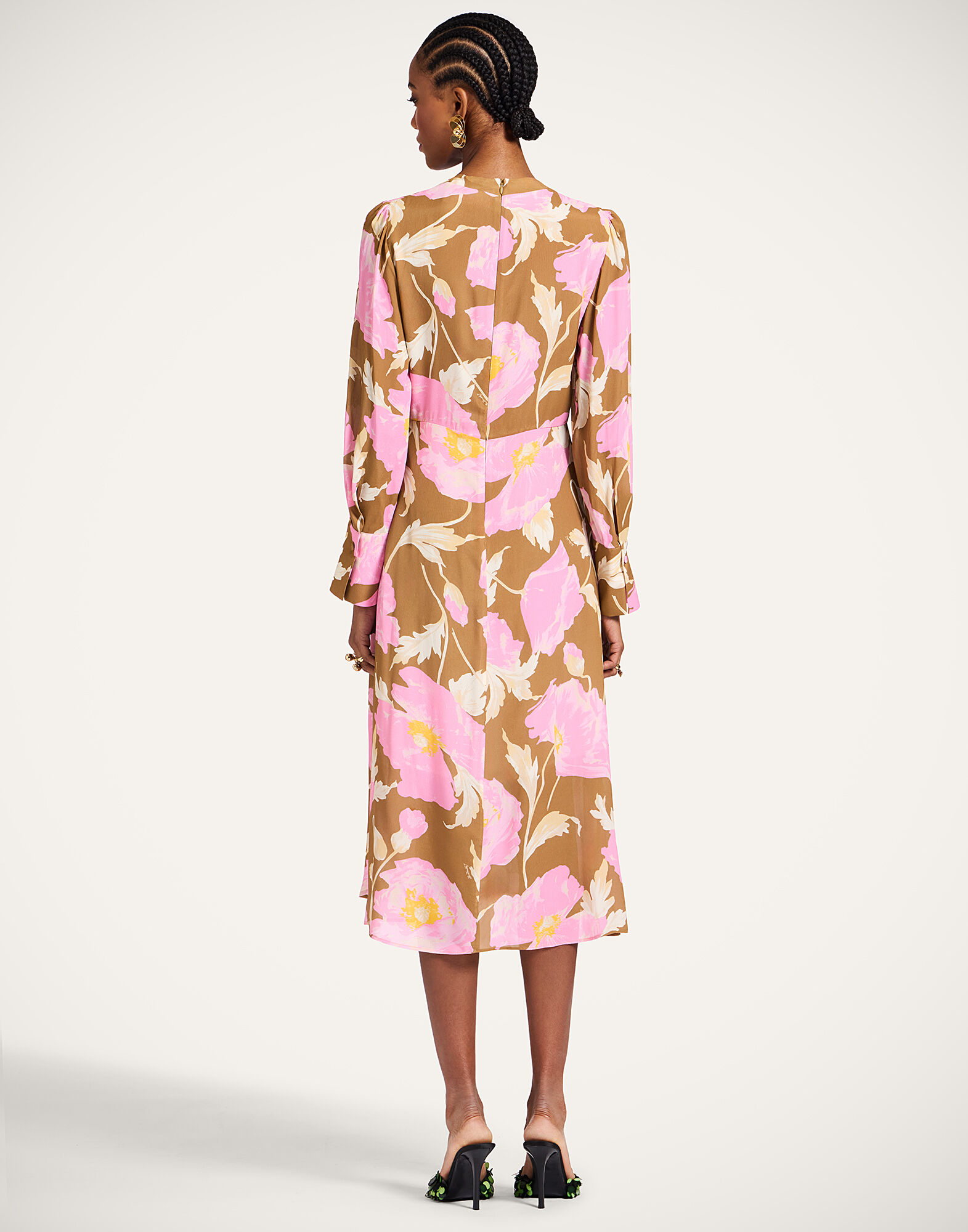 La DoubleJ Eve Midi Dress Sylph Khaki DRE0808VIS019SYL01GR07