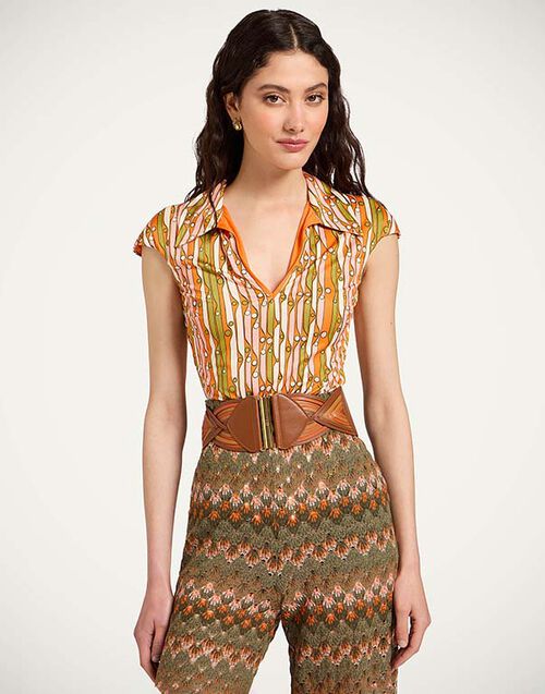 La DoubleJ Sleeveless Stretch Polo Smarties Orange TOP0208JER082SMA02OR02