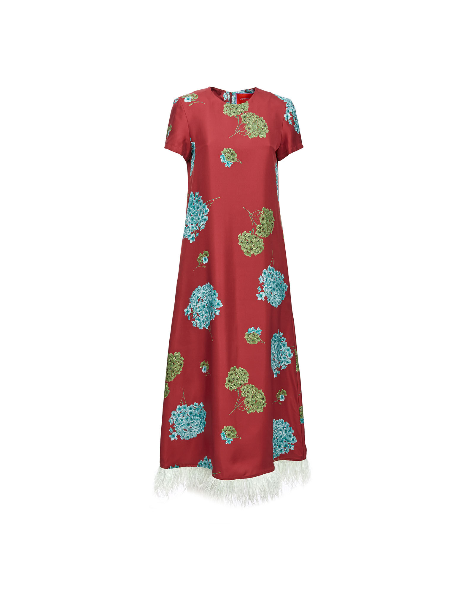 La DoubleJ Swing Dress (With Feathers) Ortensia Bordeaux DRE0316SIL001ORT0004