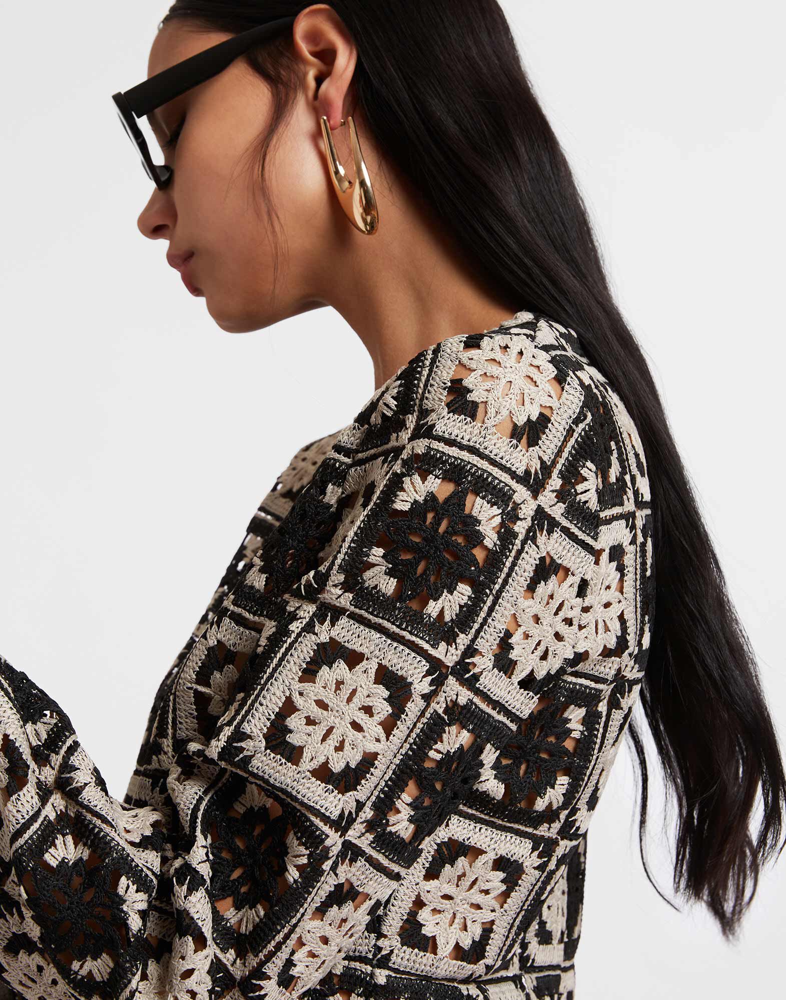 La DoubleJ Mini Supreme Swing Dress Mini Tiles Black DRE0652JCQ077MIT01BL01