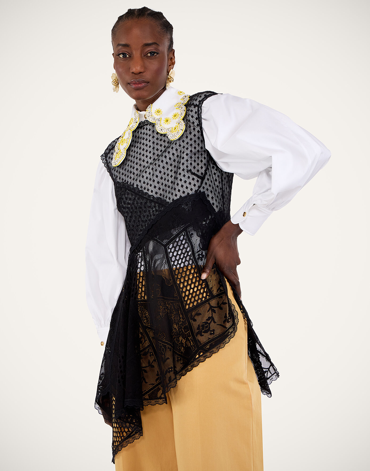 La DoubleJ Aura Top Solid Black TOP0189LAC009SOLIDBL01