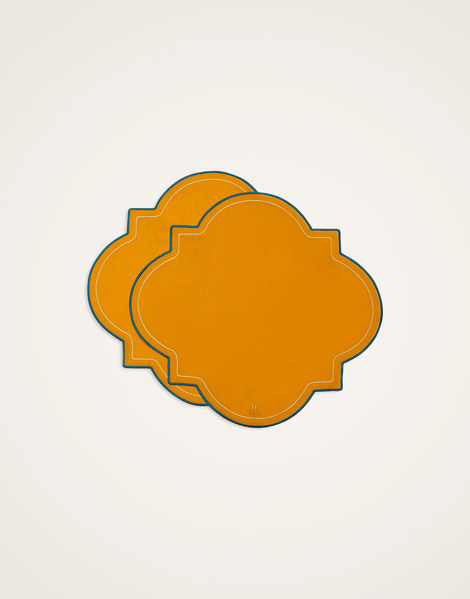 La DoubleJ Medallion Placemats Set Of 2 Solid Yellow PMT0028ACR003SOLIDYE02