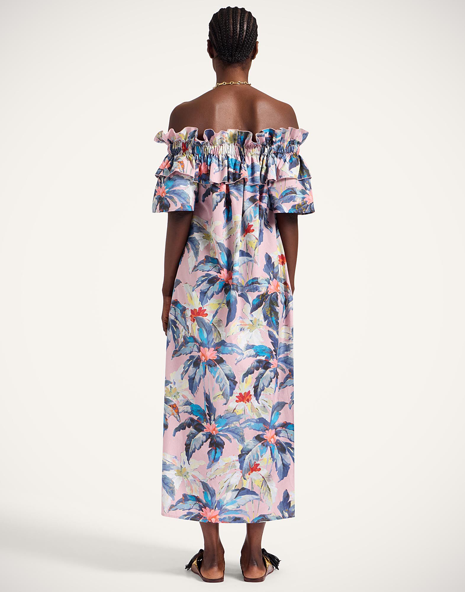 La DoubleJ Breakfast Dress Maxi Tropicana Mauve DRE0331COT039TRC01PU06