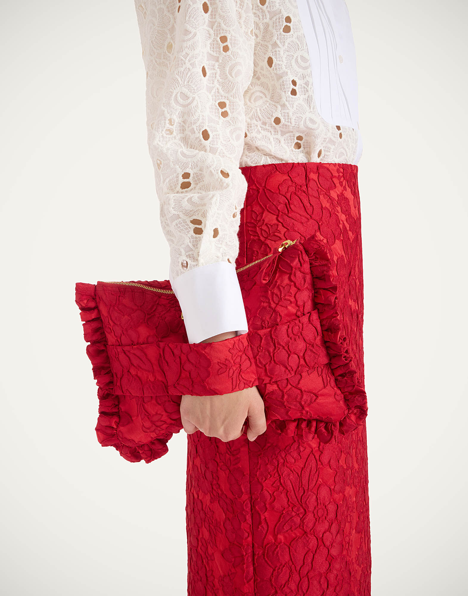 La DoubleJ Hand Pochette Peony Red BAG0059JCQ111PEO04RE01