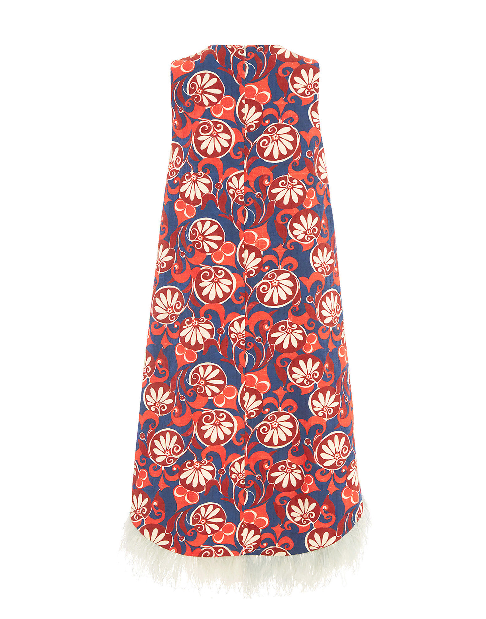 La DoubleJ La Scala High Dress (With Feathers) Moonflower Navy DRE0211COT005MOO01BU06