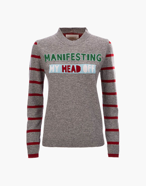 LaDoubleJ Skinny Crew Neck Grigio PUL0038KNI029GRI0001