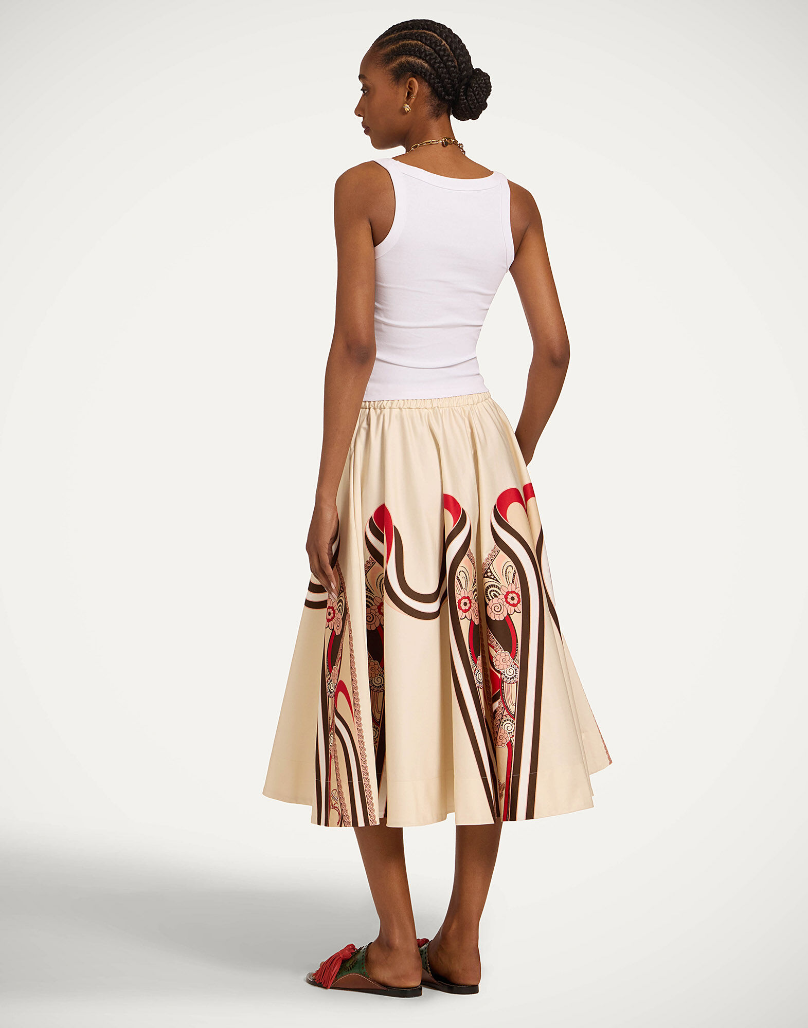 La DoubleJ Ballerina Skirt Ambrosia Plac&eacute;e Red SKI0199COT094AMB03RE01