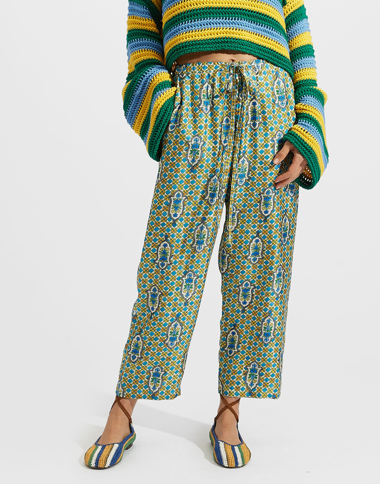 La DoubleJ Drawstring Pants Santachiara TRO0053SIL001SNT01BU08