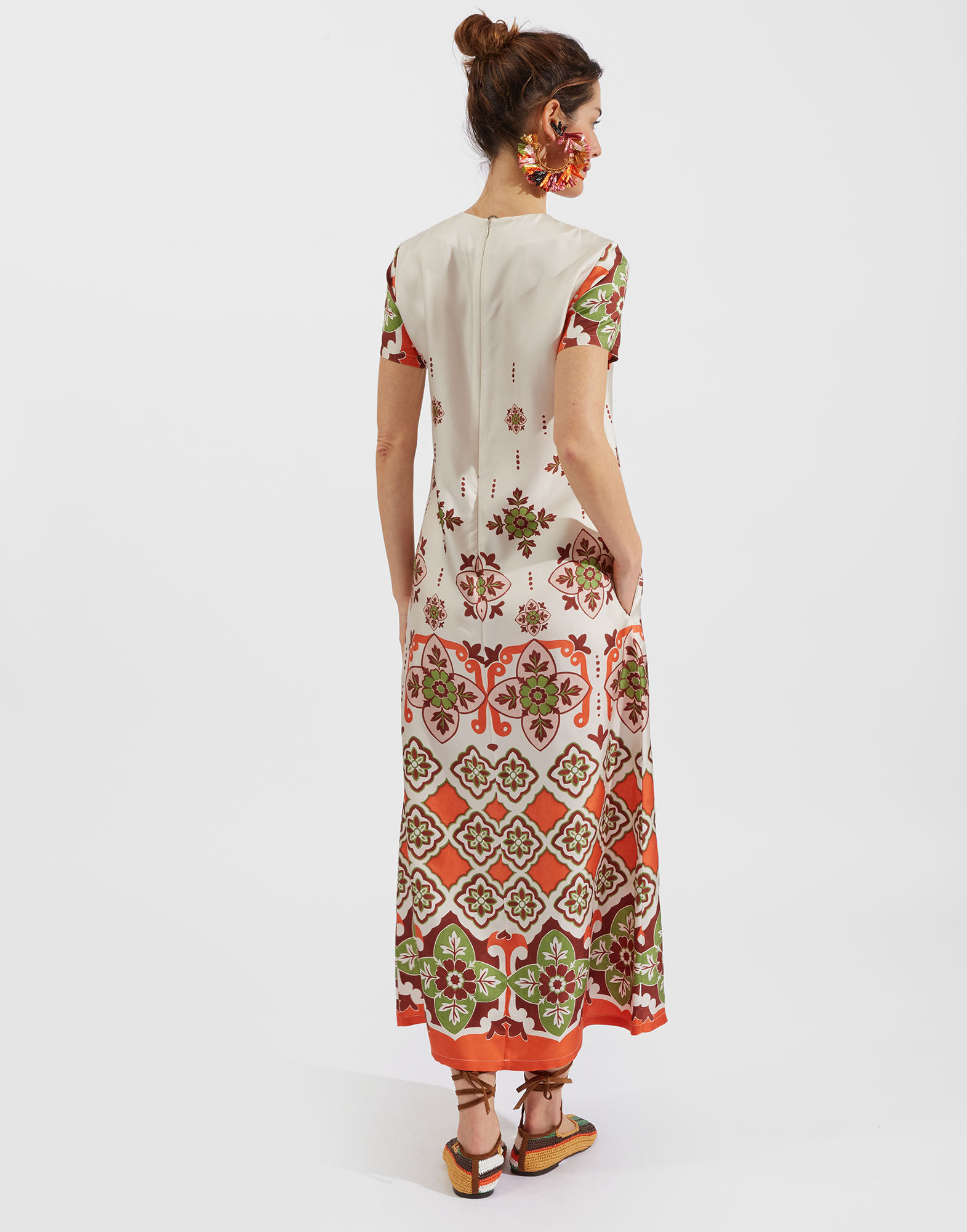 La DoubleJ Swing Dress Partenope Plac&eacute;e DRE0001SIL001PRT01OR02