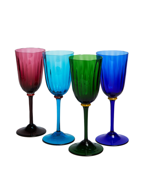 La DoubleJ Wine Glass Set of 4 Rainbow GLA0008MUR001ASS0001