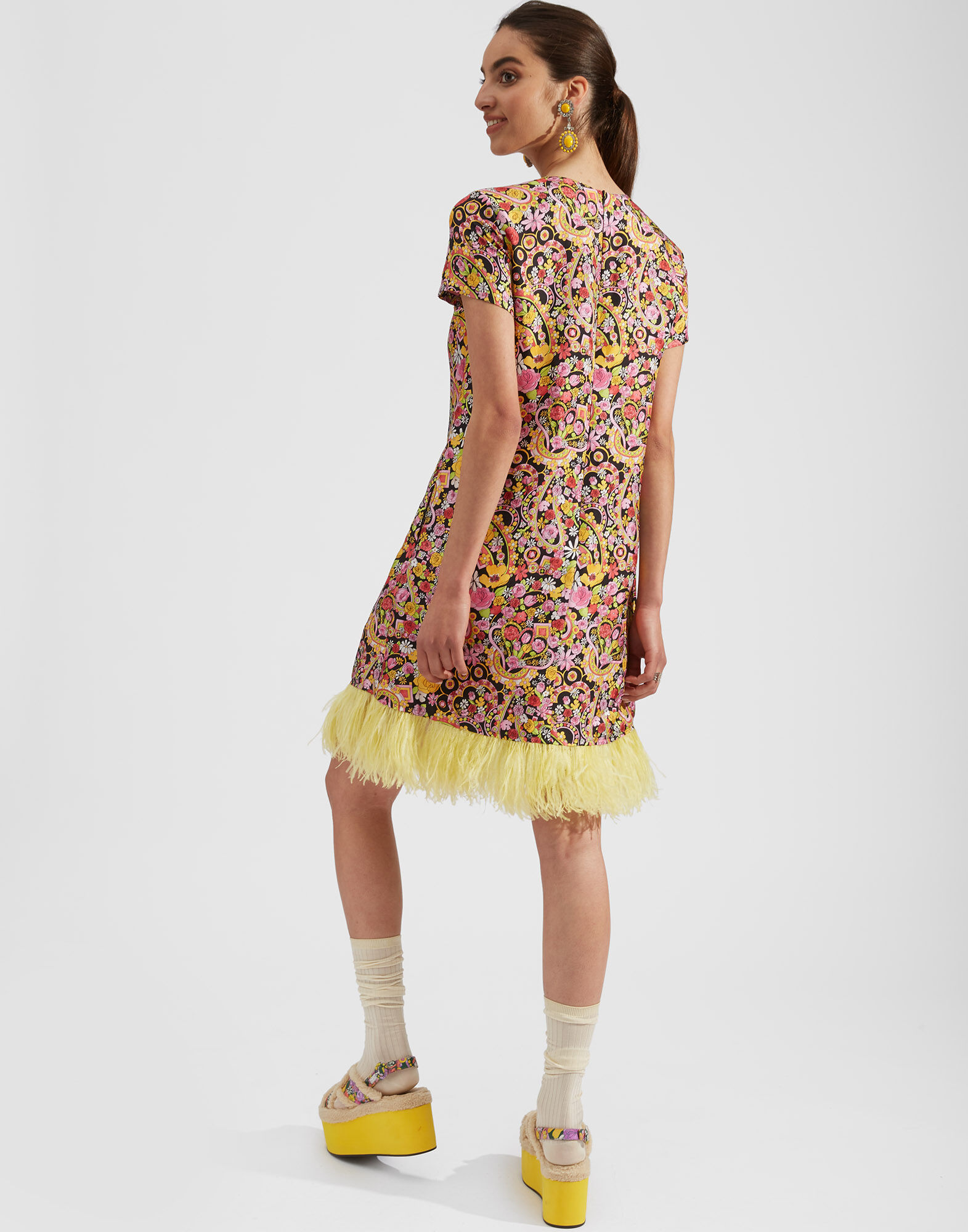 La DoubleJ Mini Swing Dress (With Feathers) Tripping Nero DRE0397SIL001TRG0002