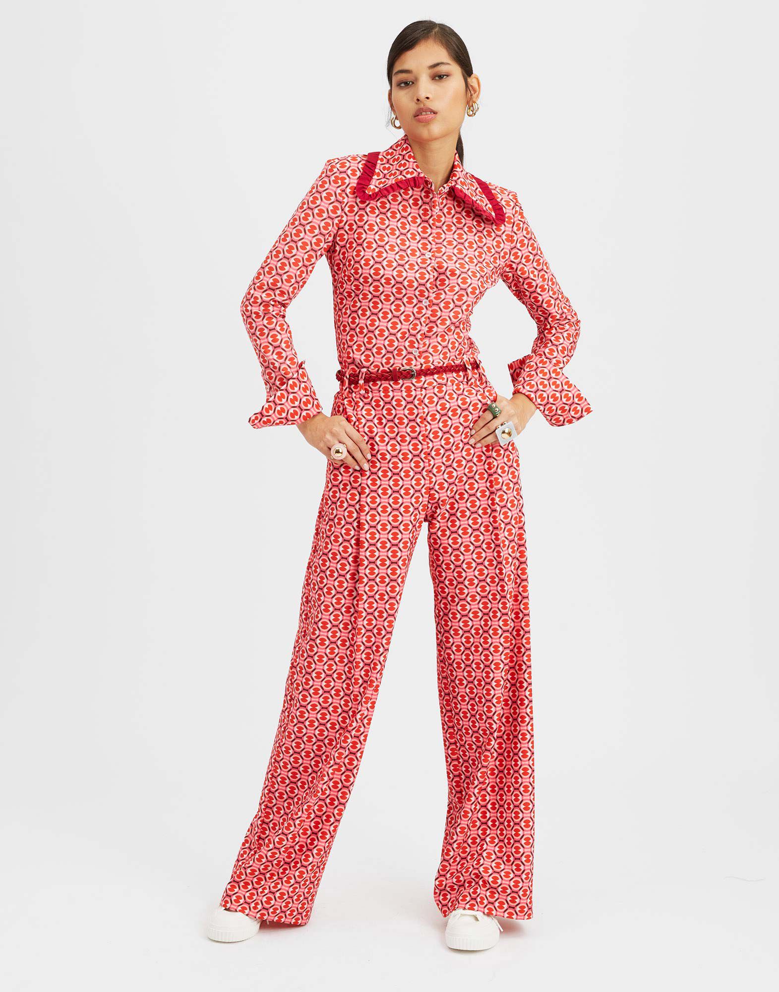 La DoubleJ Loose Pants Sugar Rush Red TRO0113JER034SUG01RE01