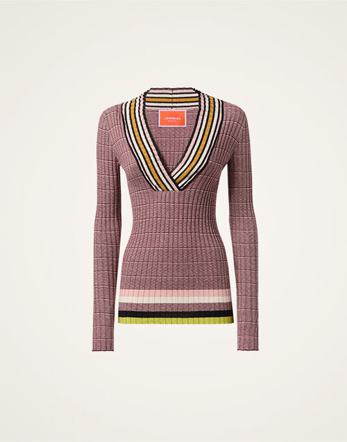 La DoubleJ Releve Top Solid Pink PUL0347KNI196VA463PI01