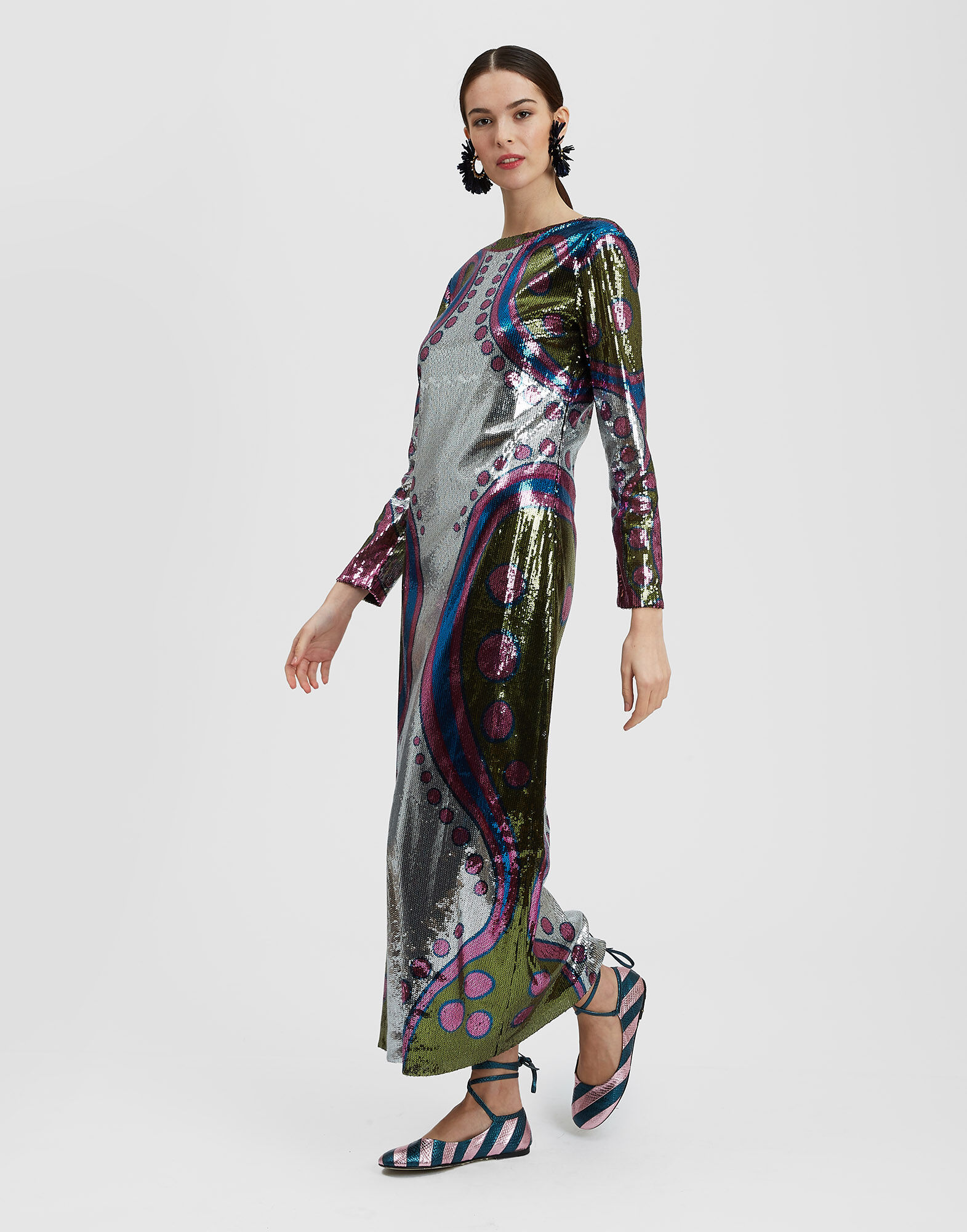 La DoubleJ Supreme Swing Dress Spritz Plac&eacute;e Silver DRE0445PAI004SPR04GY04