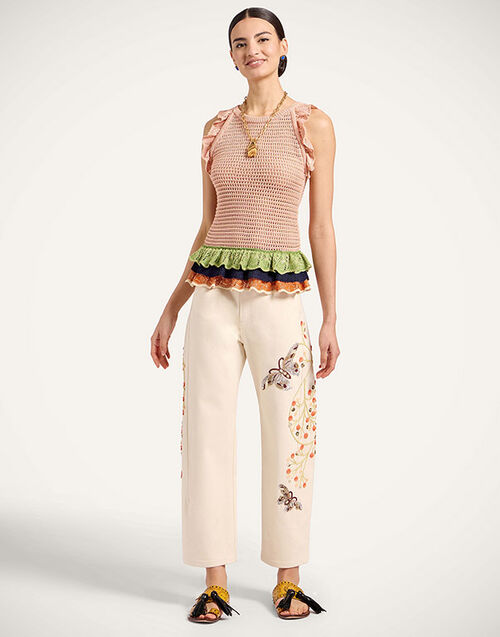 La DoubleJ The Barrel Jean Solid Ecru TRO0198DEN001SOLIDBR05