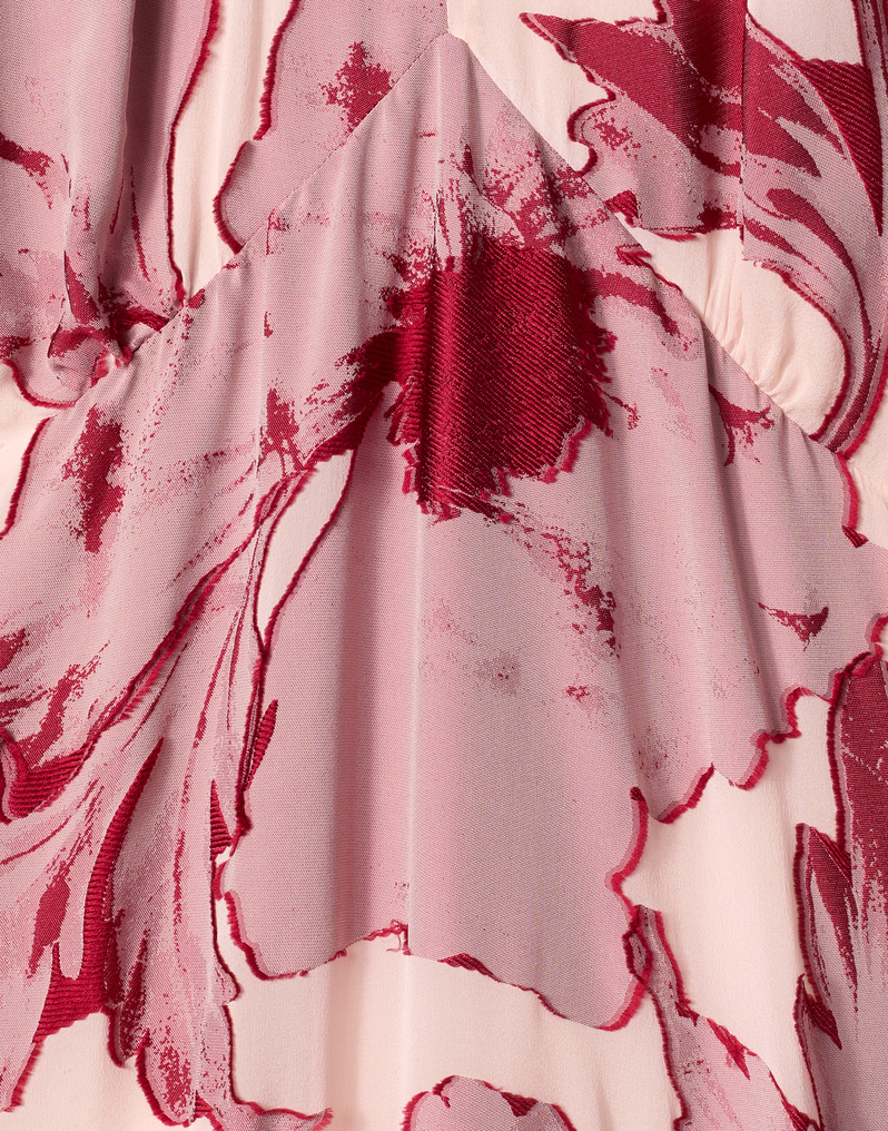 Eve-Ning V Dress in Sylph Fil Coupé Pink for Women | La DoubleJ US